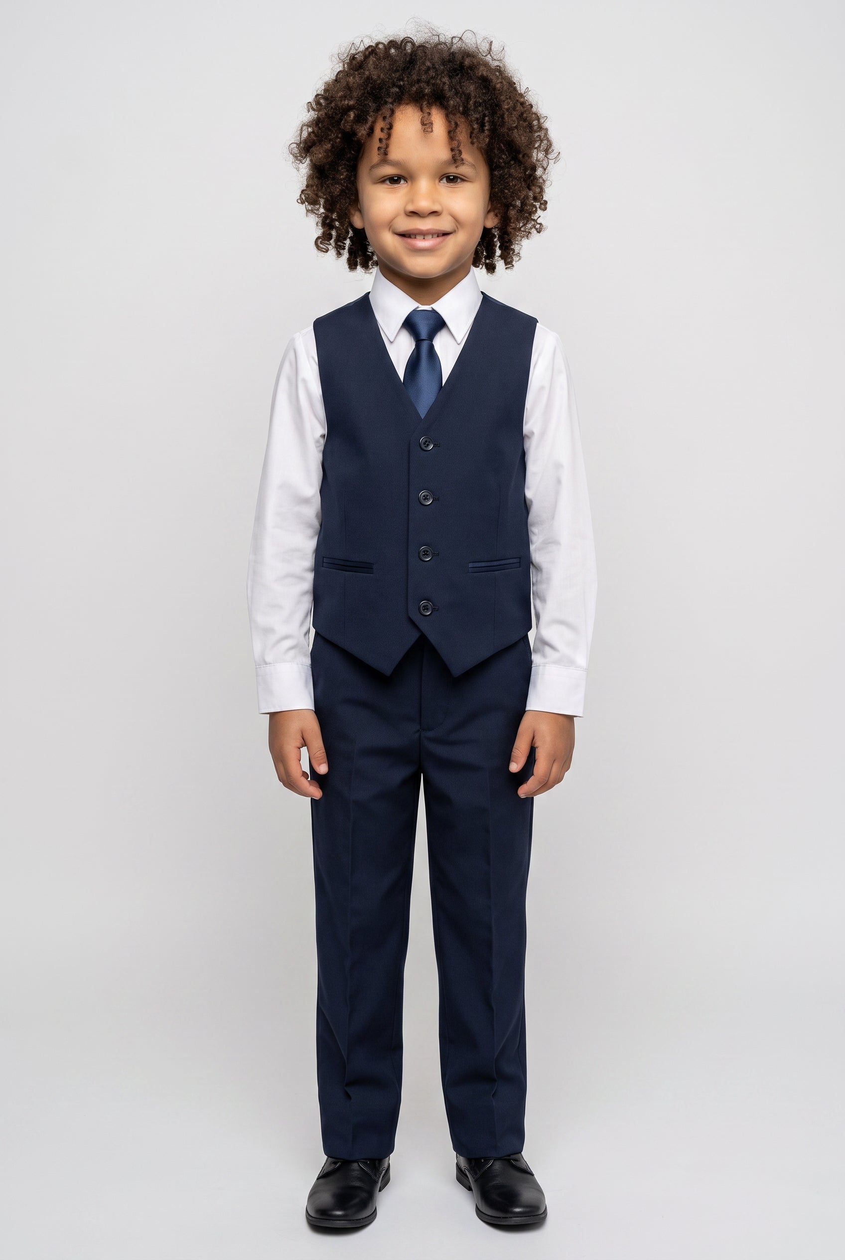 Jungen Gemustertes Navy Anzug - JACQUARD - Navyblau