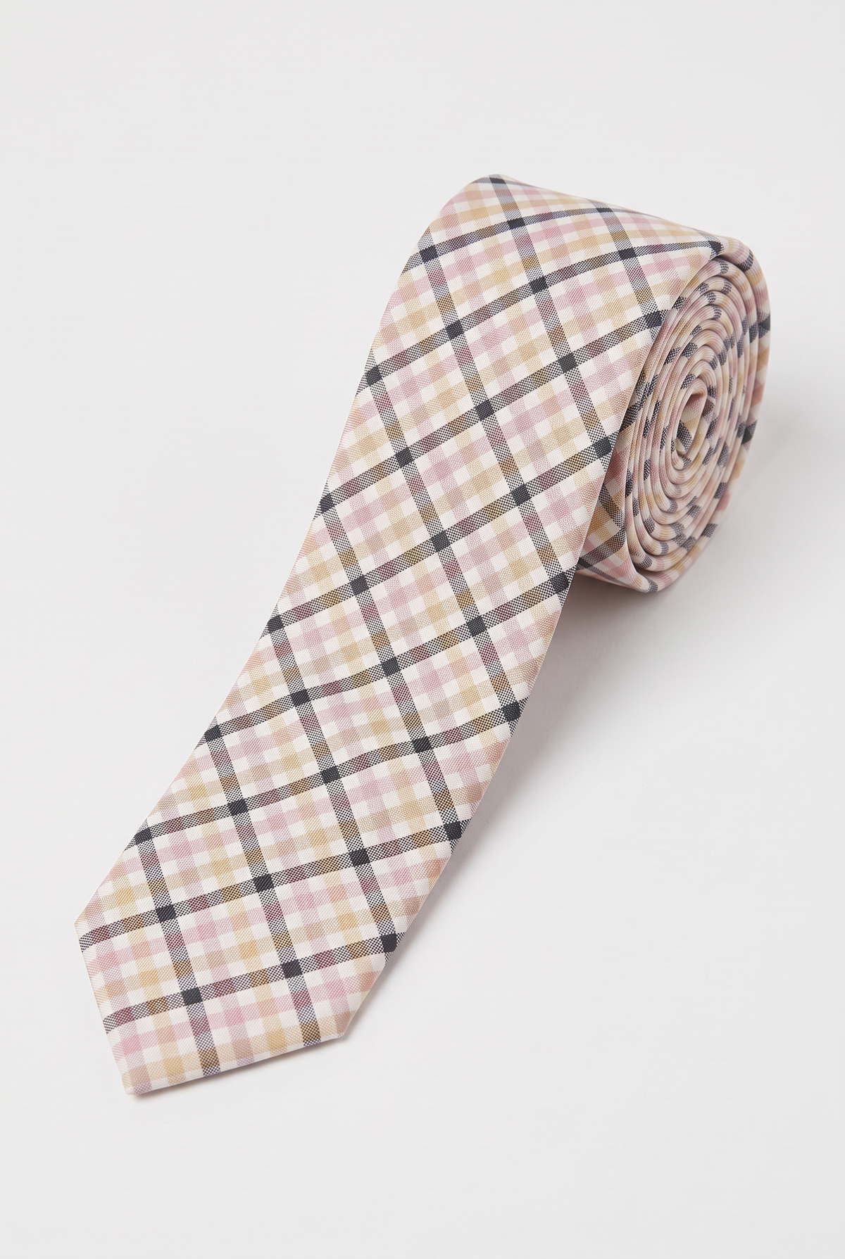 Cravate à carreaux rose et noire pour garçon