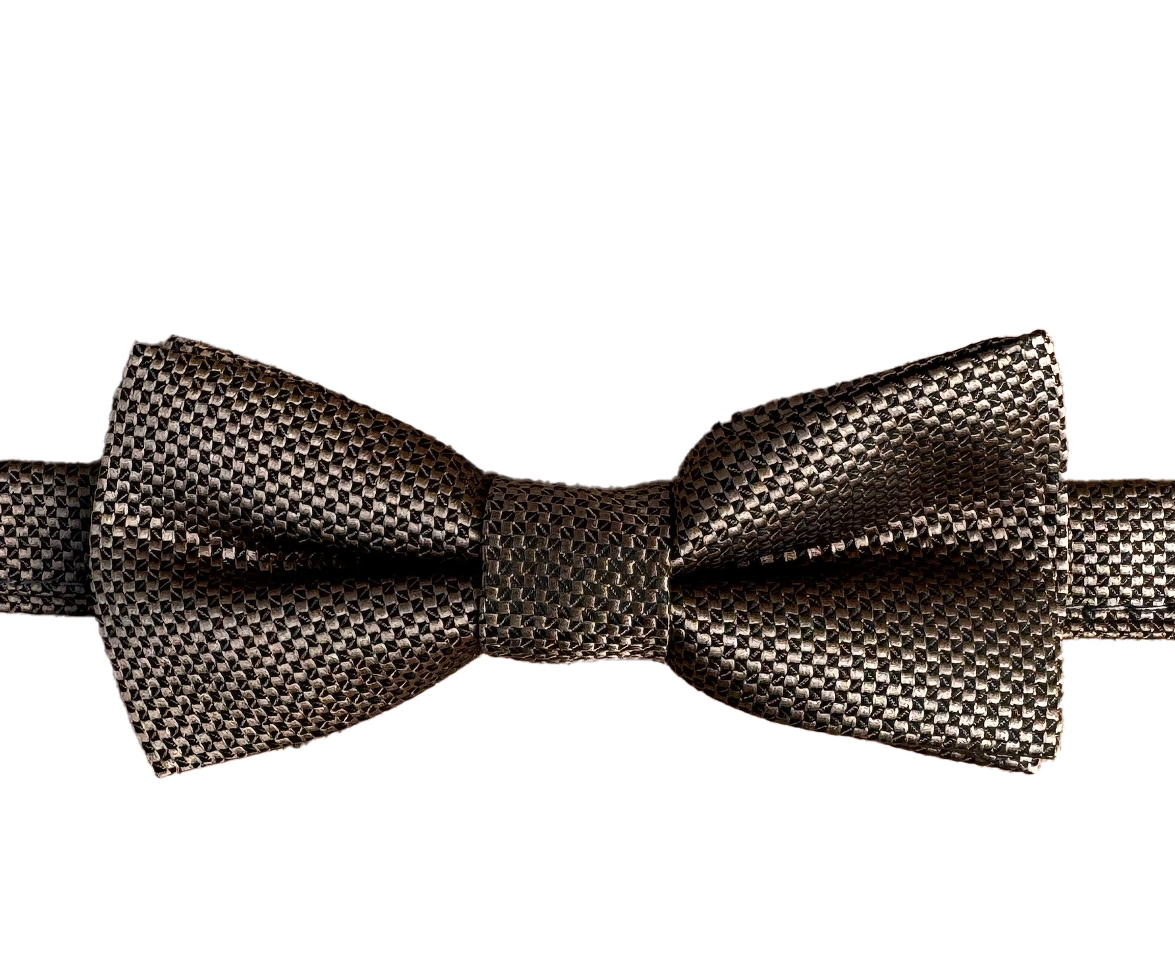 Boys' Pre-Tied Jacquard Dickie Bow Tie Neckwear  - Taupe Beige