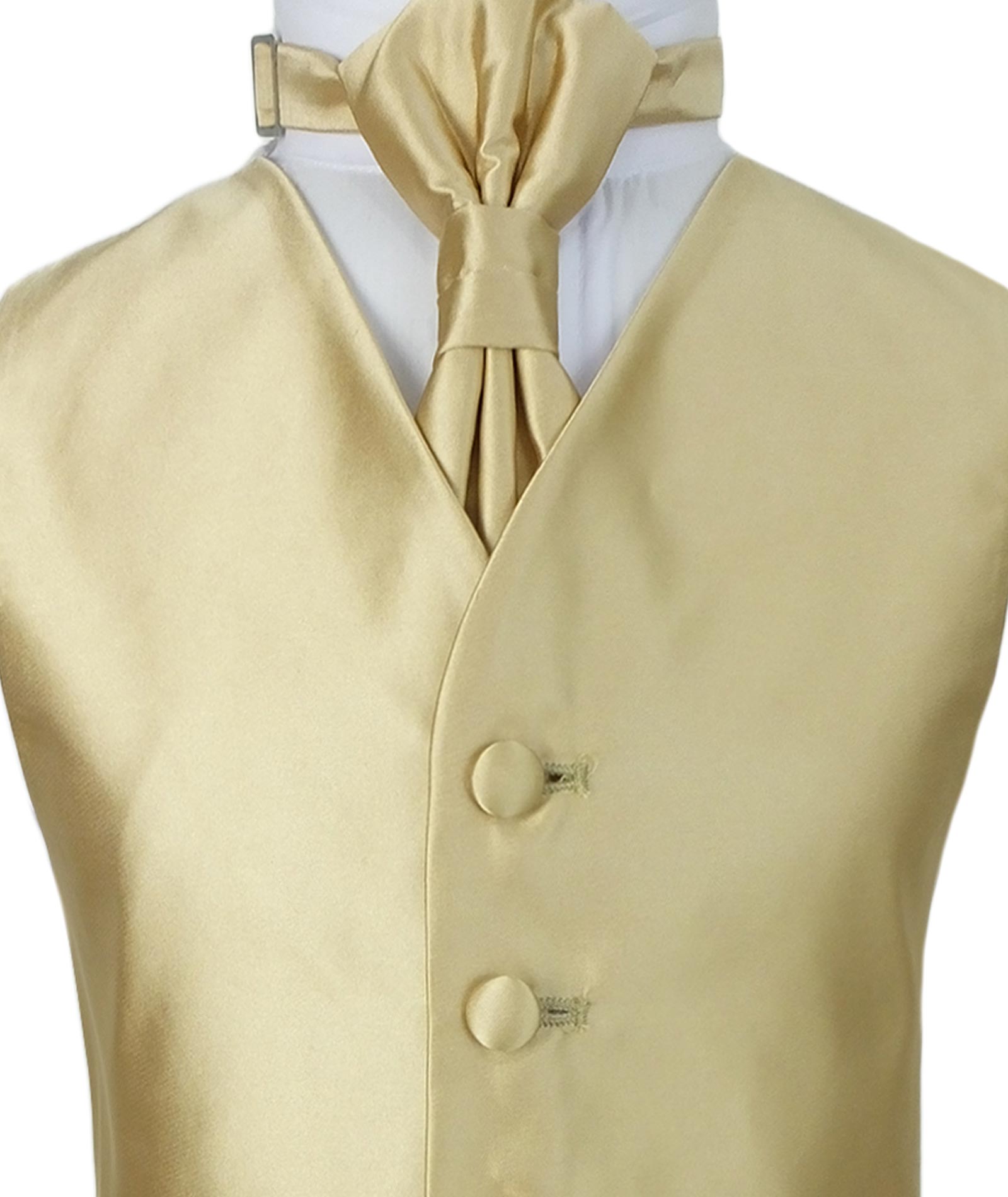 Ensemble Gilet en Satin et Cravate pour Garçons - Or