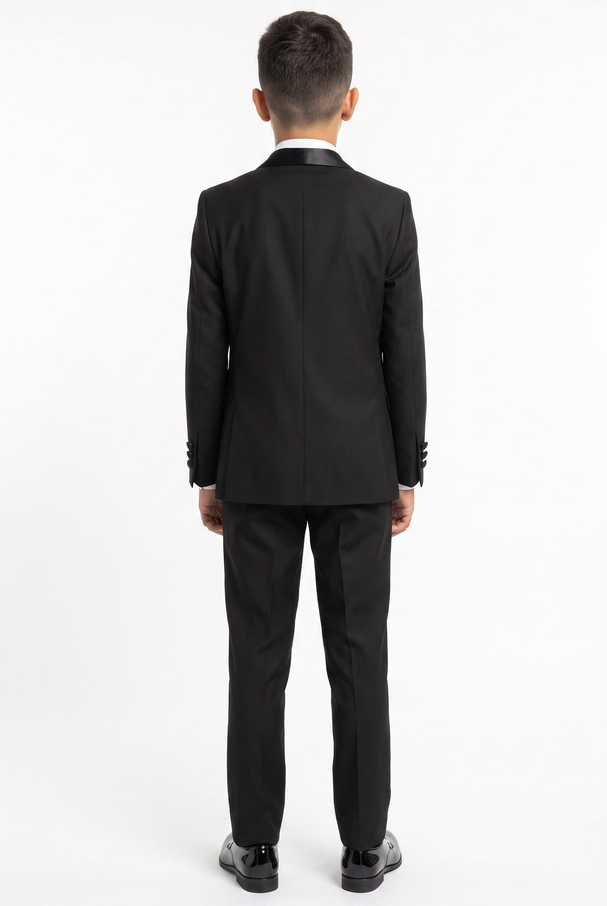 Costume smoking à revers brillants pour garçon - Noir