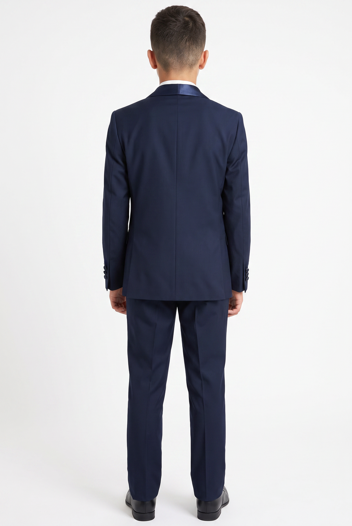 Costume smoking à revers brillants pour garçon - Bleu marine