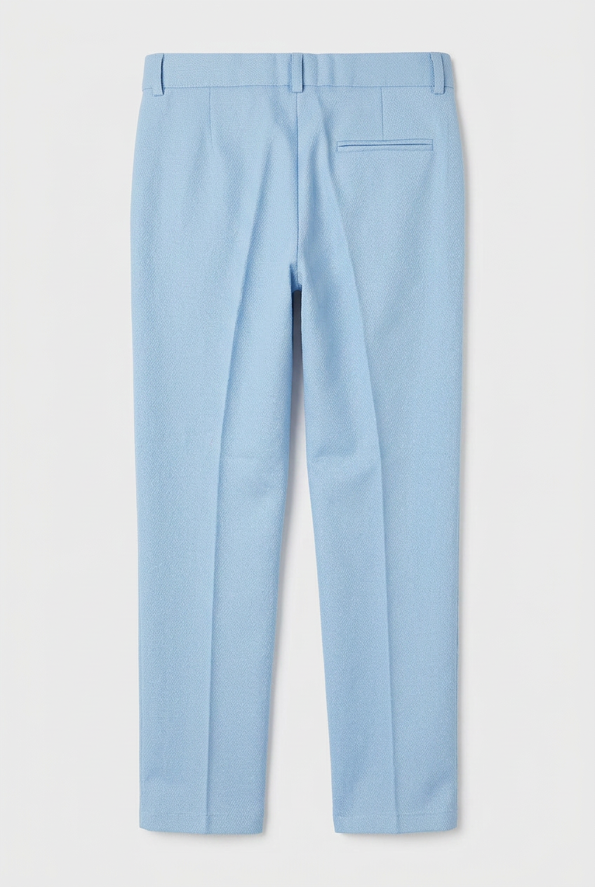 Jungen Slim Fit Strukturierte Weste Anzug Set, formelles Outfit - Baby Blau