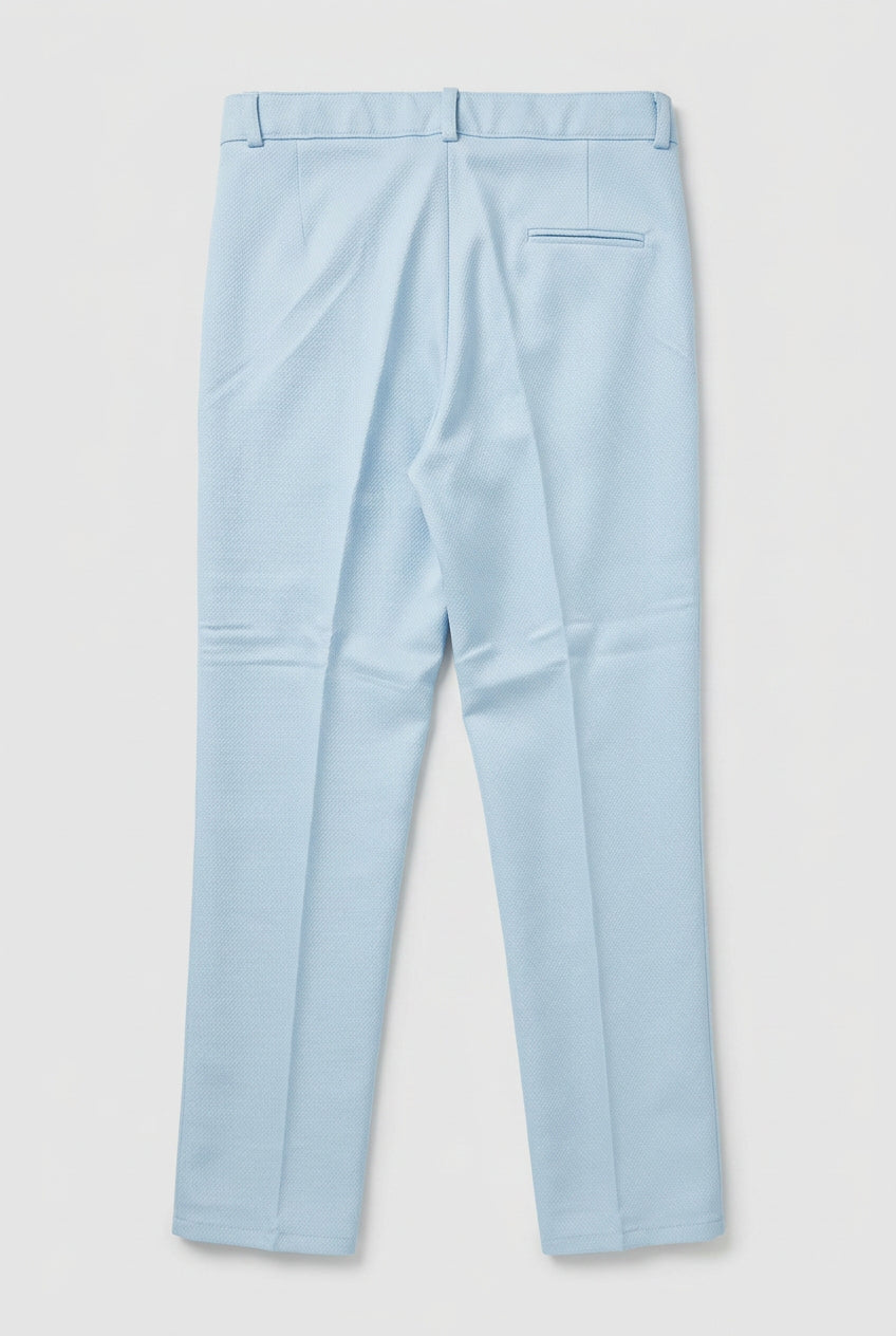 Jungen Slim Fit Strukturierte Weste Anzug Set, formelles Outfit - Hell Blau
