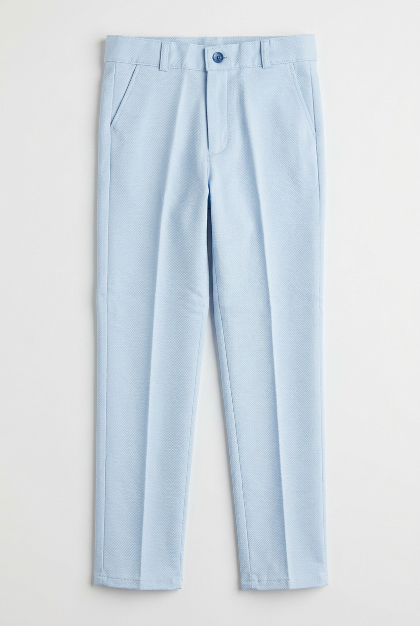 Jungen Slim Fit Strukturierte Weste Anzug Set, formelles Outfit - Hell Blau