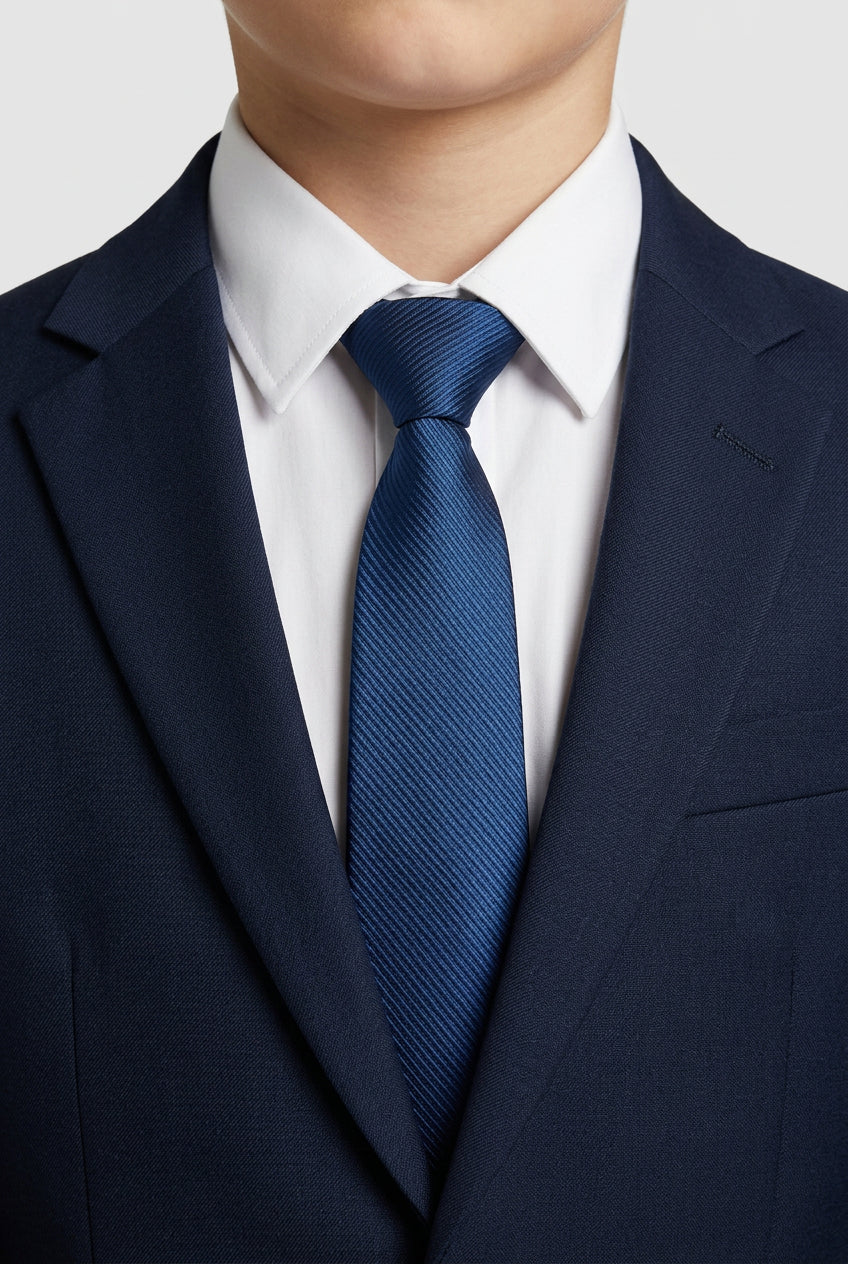 Cravate formelle texturée slim pré-nouée pour garçons - Marine