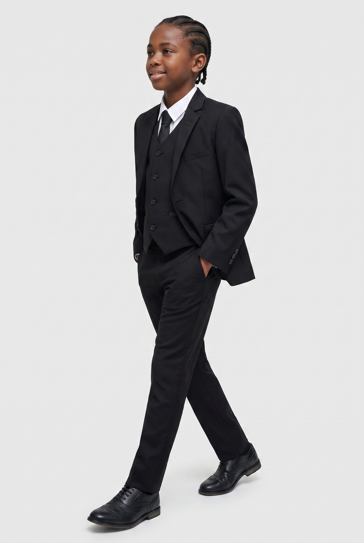 Jungen Slim Fit Formeller Schwarzer Anzug - MARCO - Schwarz