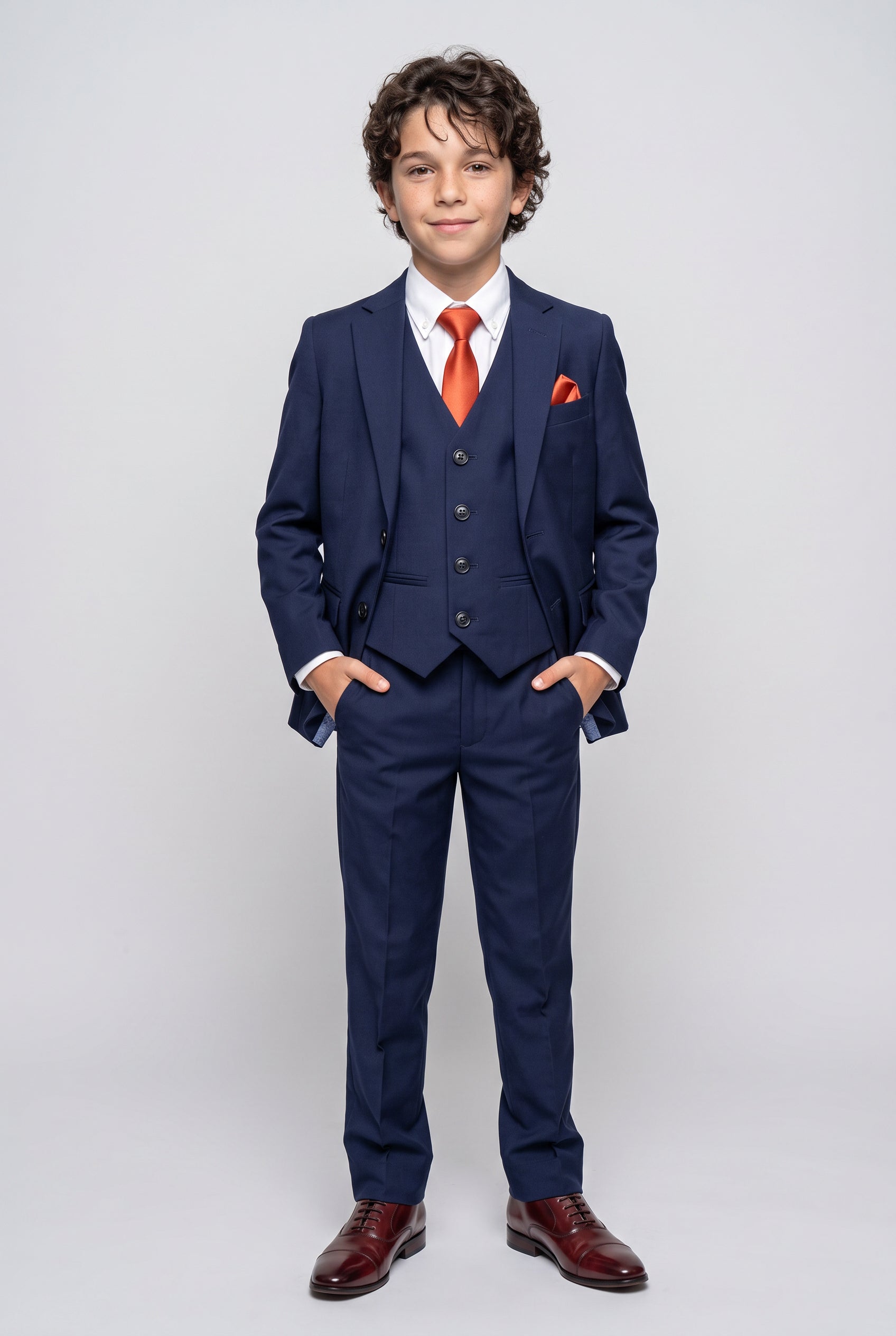 Jungen Slim Fit Formeller Blauer Anzug - Blau