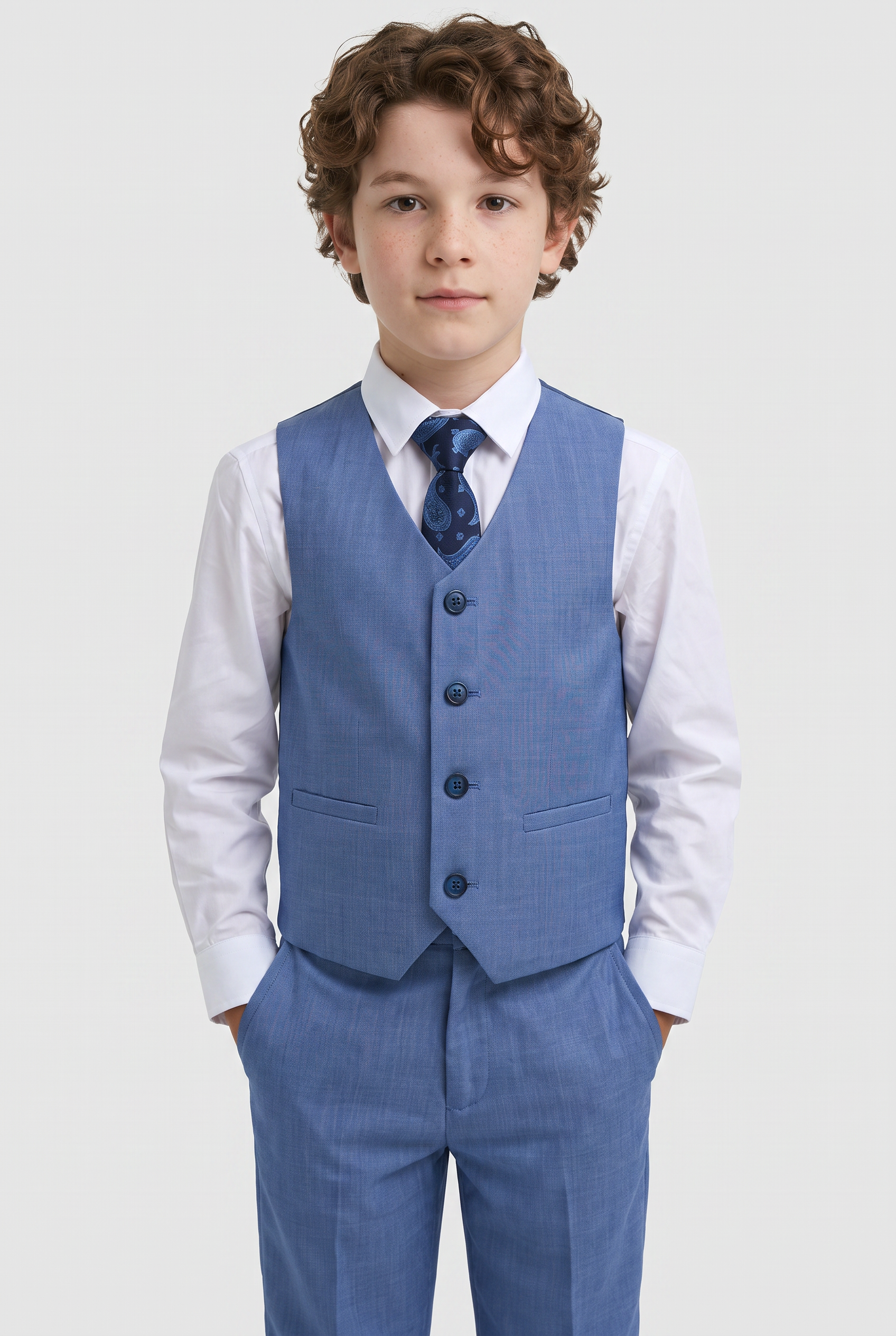 Costume habillé coupe slim pour garçon - Blue Jay