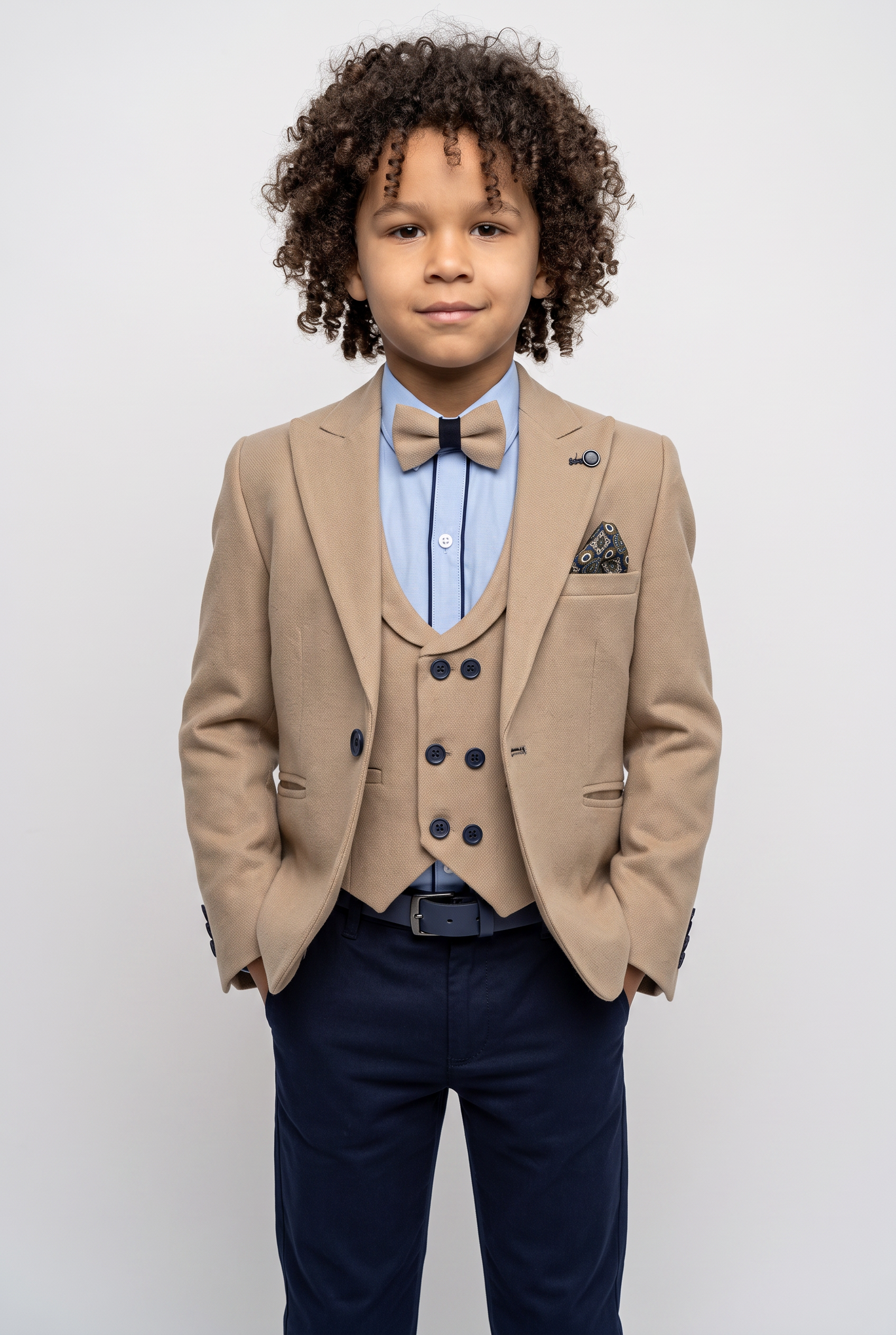 Jungen Slim Fit Anzug - HENRY - Beige