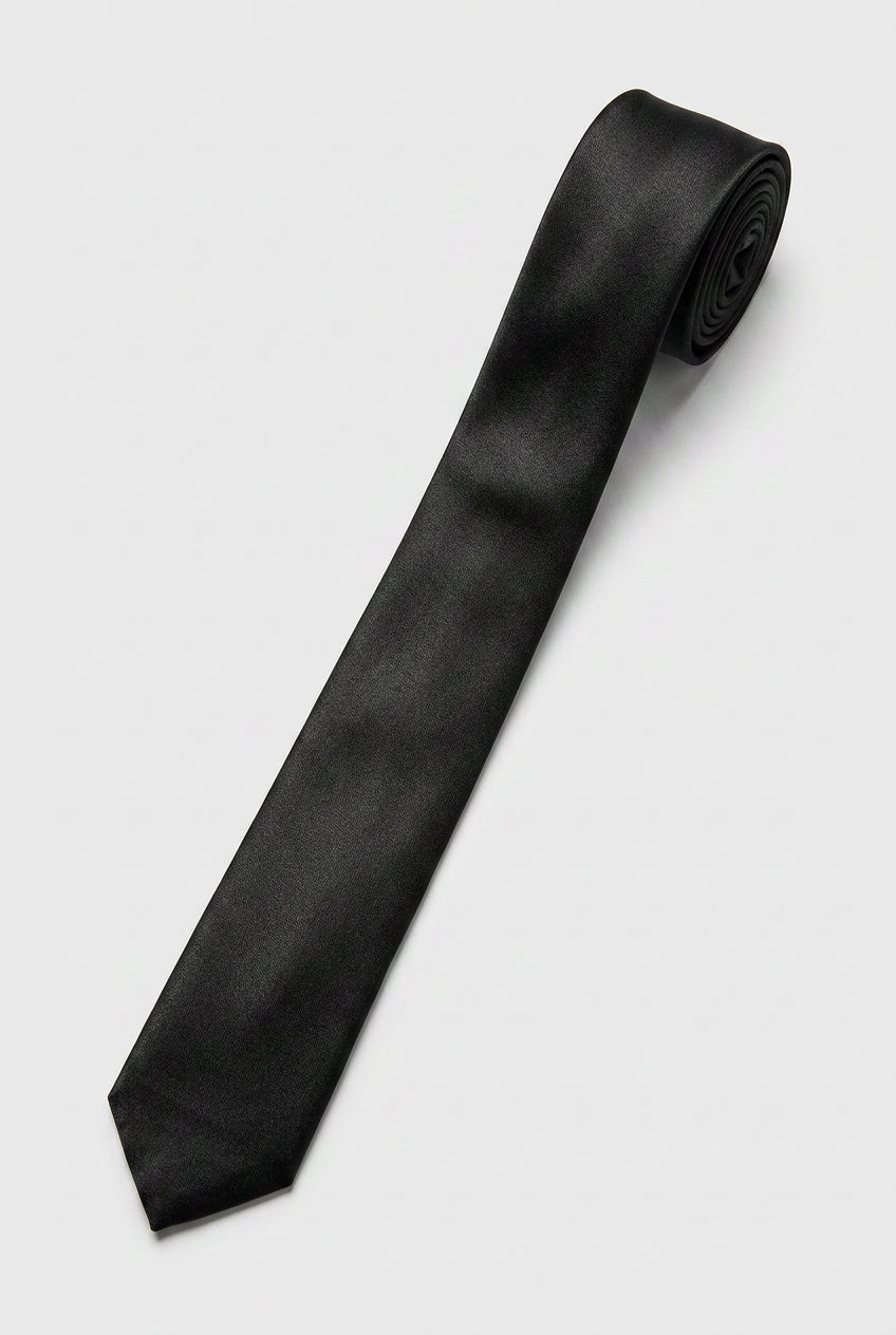 Cravate formelle texturée slim pré-nouée pour garçons - Noir