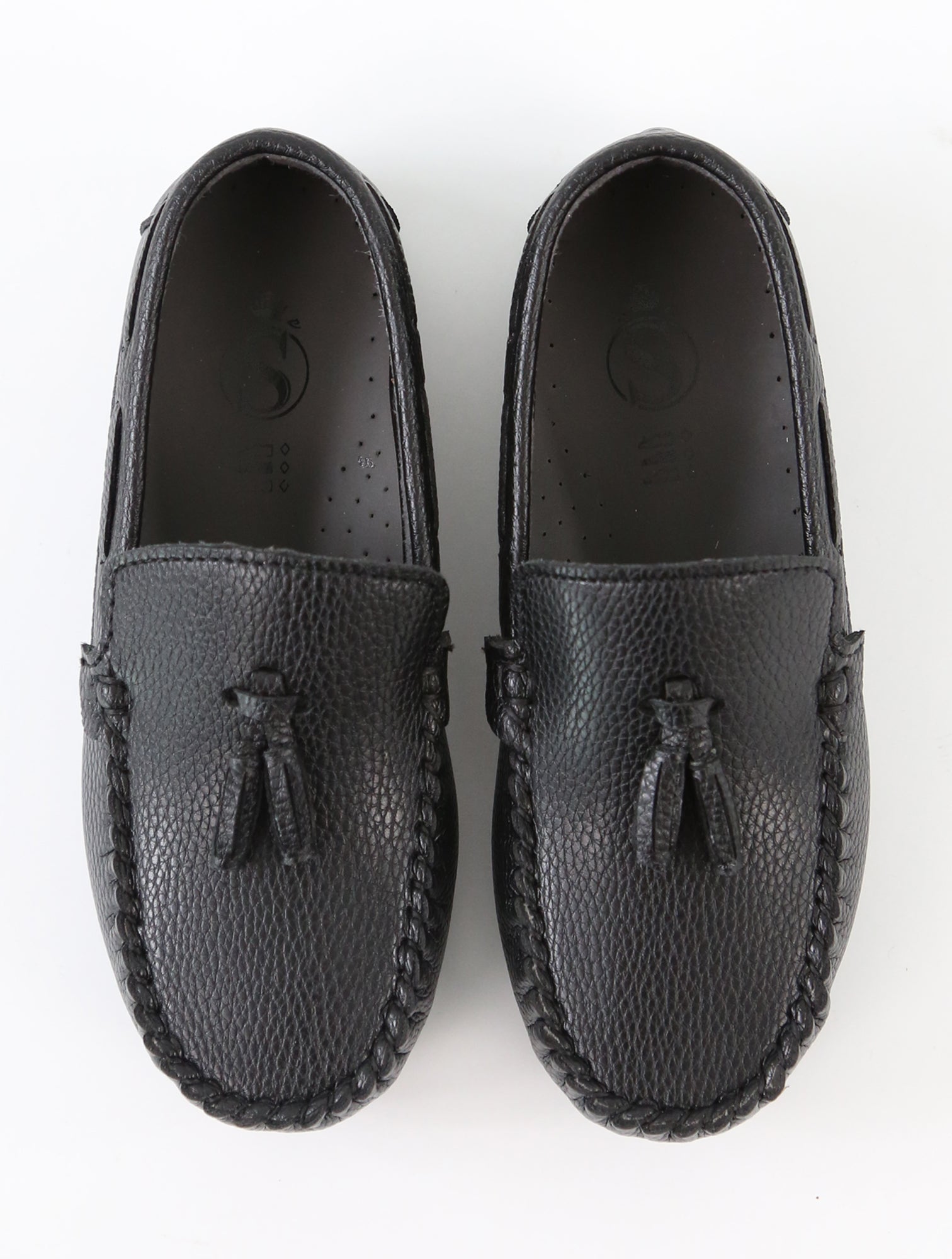 Boys Slip on Tassel Penny Loafer - ATHENS - Black Pair Front Picture