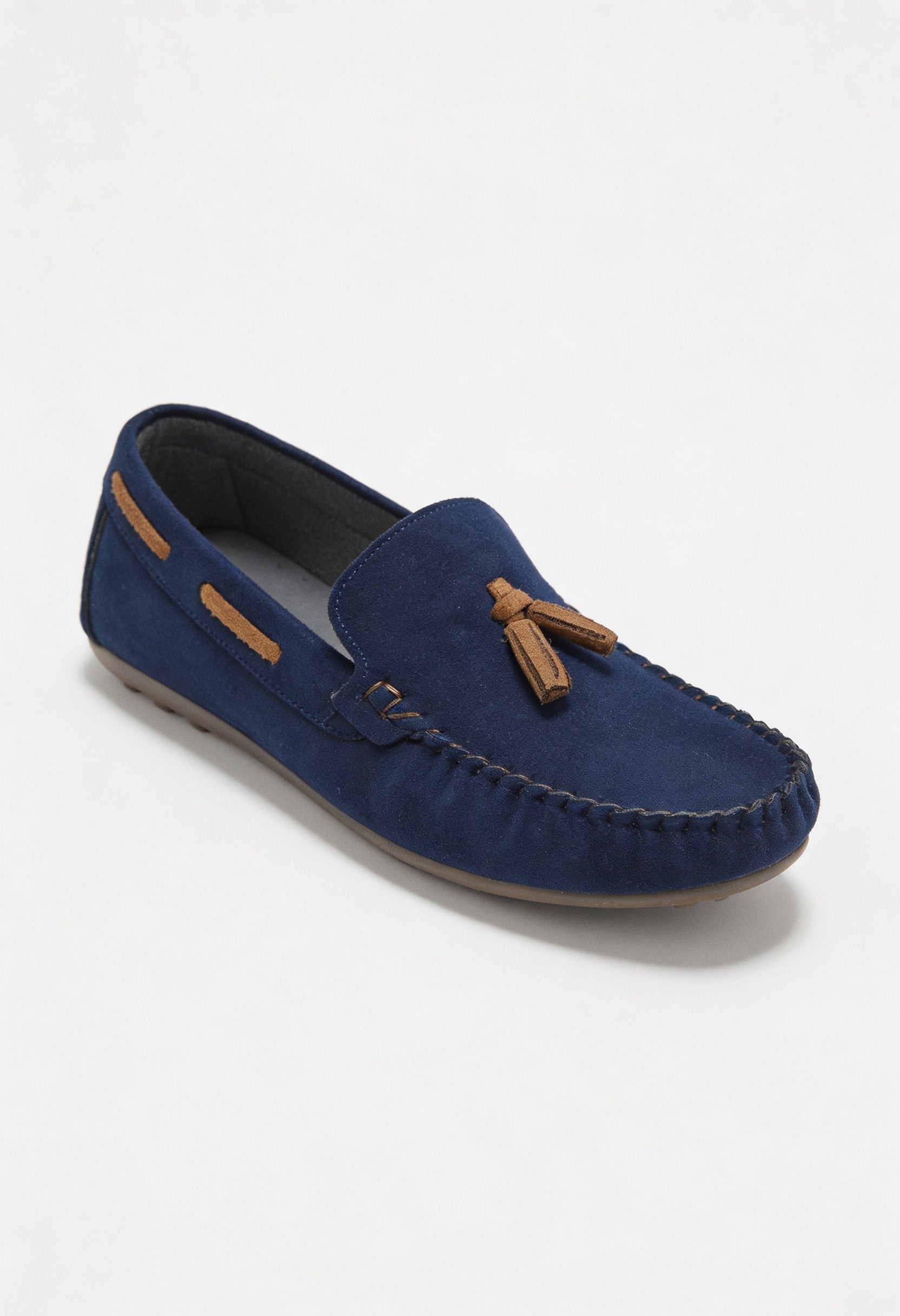 Erkek Çocuk Püsküllü Süet Slip On Penny Loafer - BABYLON - Lacivert