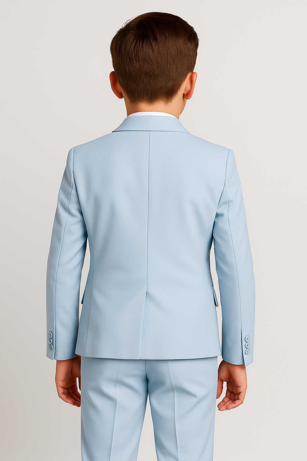 Boys Solid Tailored Fit Communion Suit Set - Light Blue