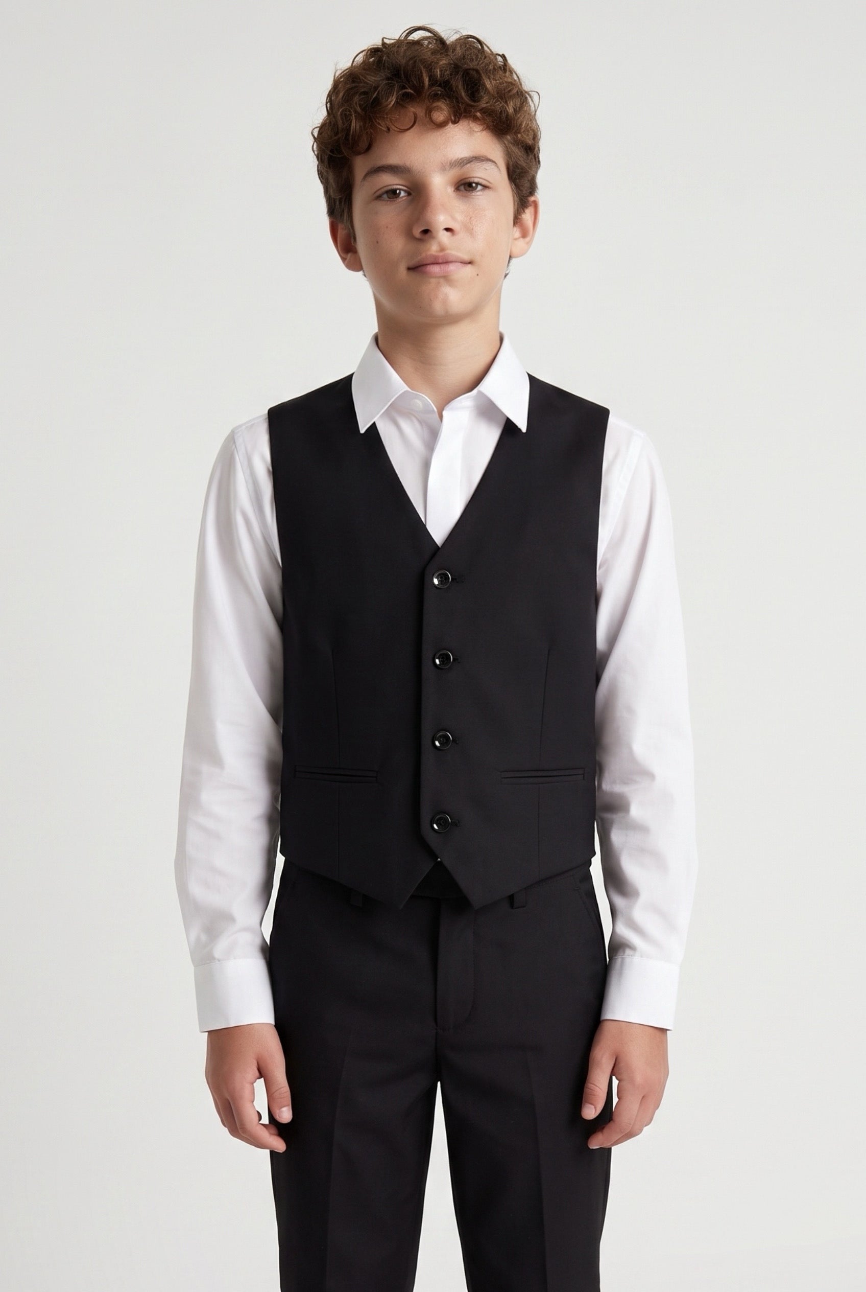 Boys Tailored Fit Black Suit - PARKER - Black