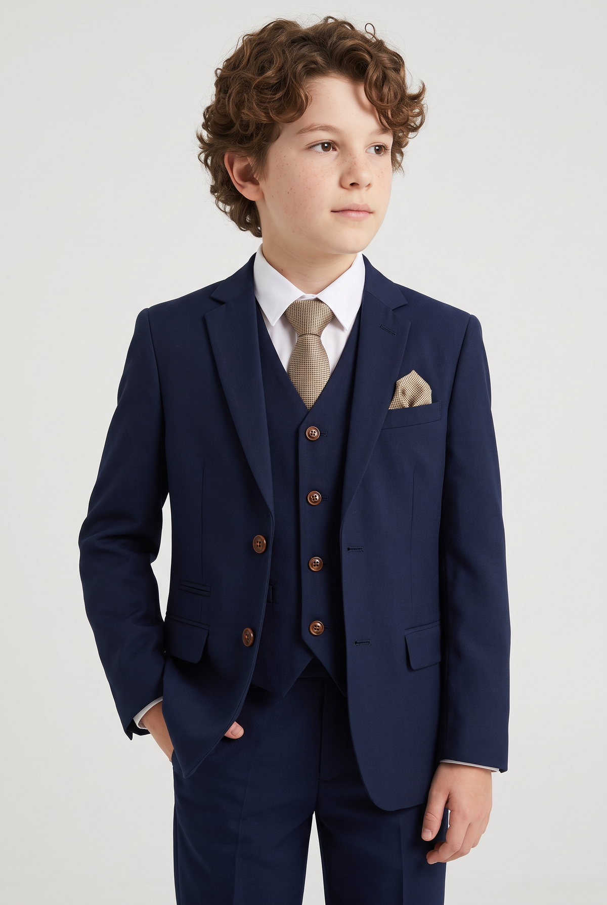 Boys Tailored Fit Blue Suit - MAYFAIR - Navy
