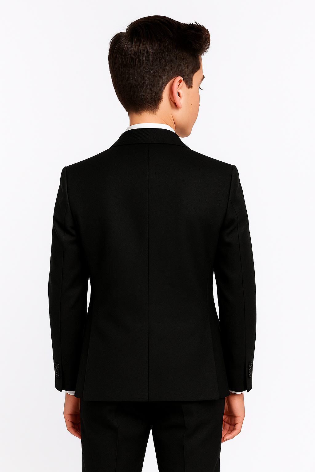 Boys Tailored Fit Formal Suit - AIDEN - Black Back Picture