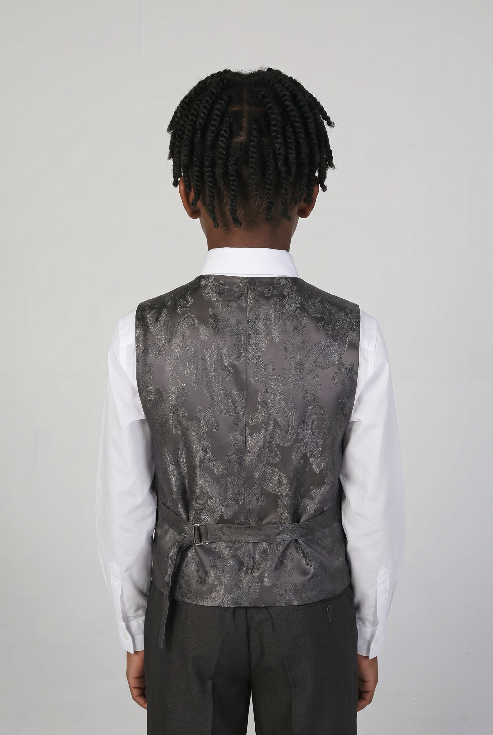 Costume habillé pour garçon, coupe ajustée - Gris anthracite