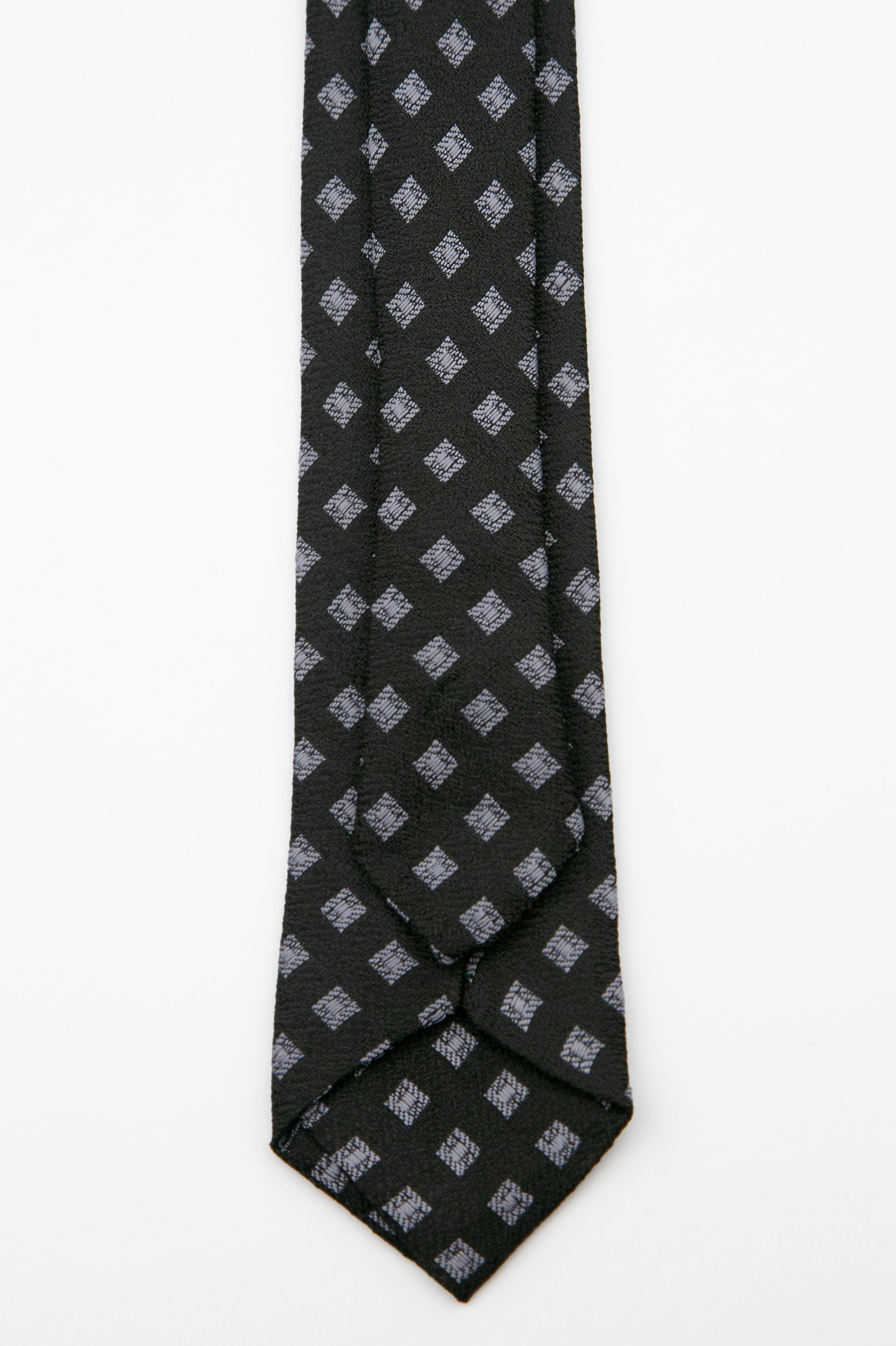 Boys’ Textured Diamond Slim Tie & Hanky Set - Black Detail Picture