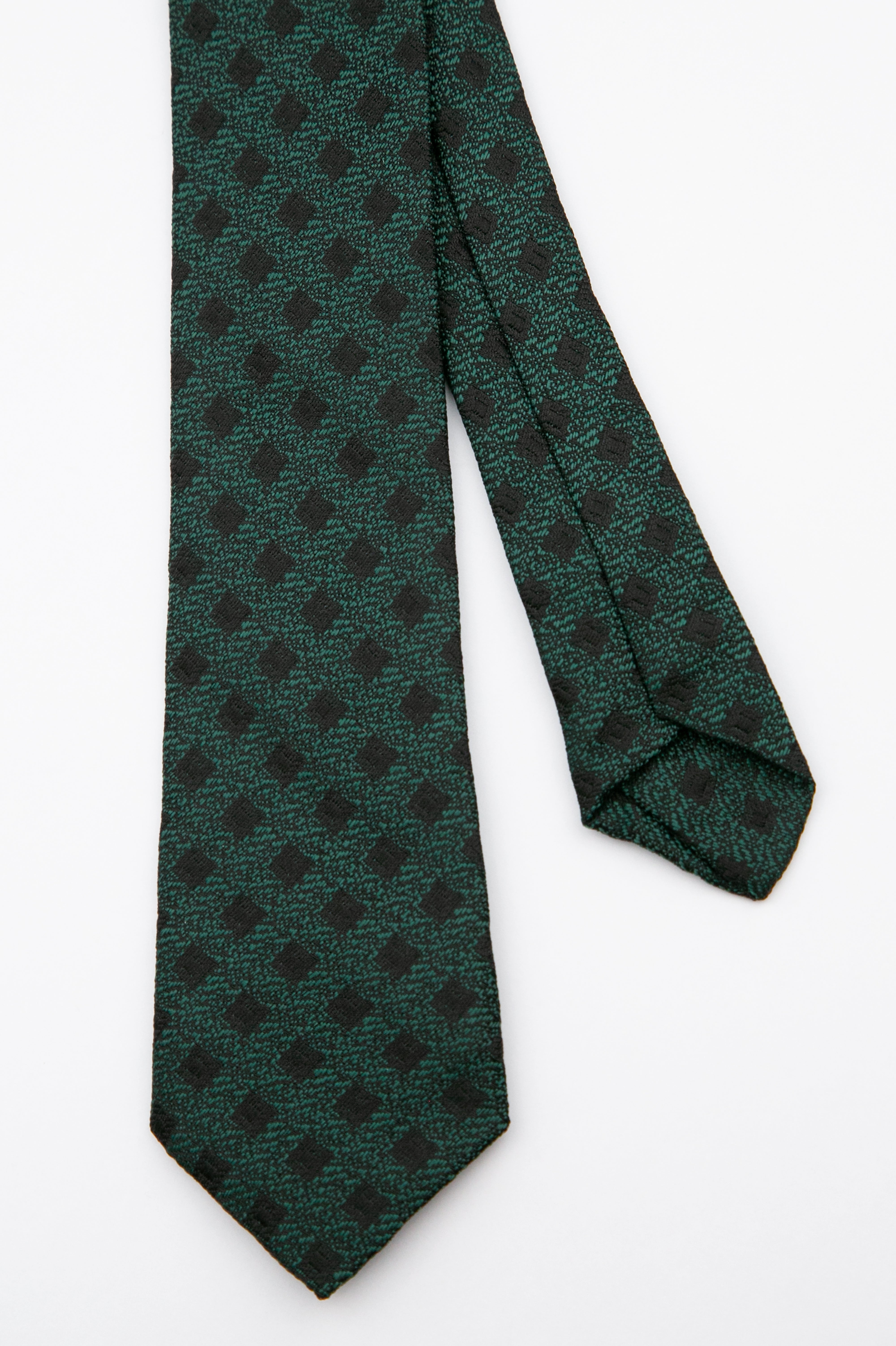 Boys’ Textured Diamond Slim Tie & Hanky Set - Sage Green