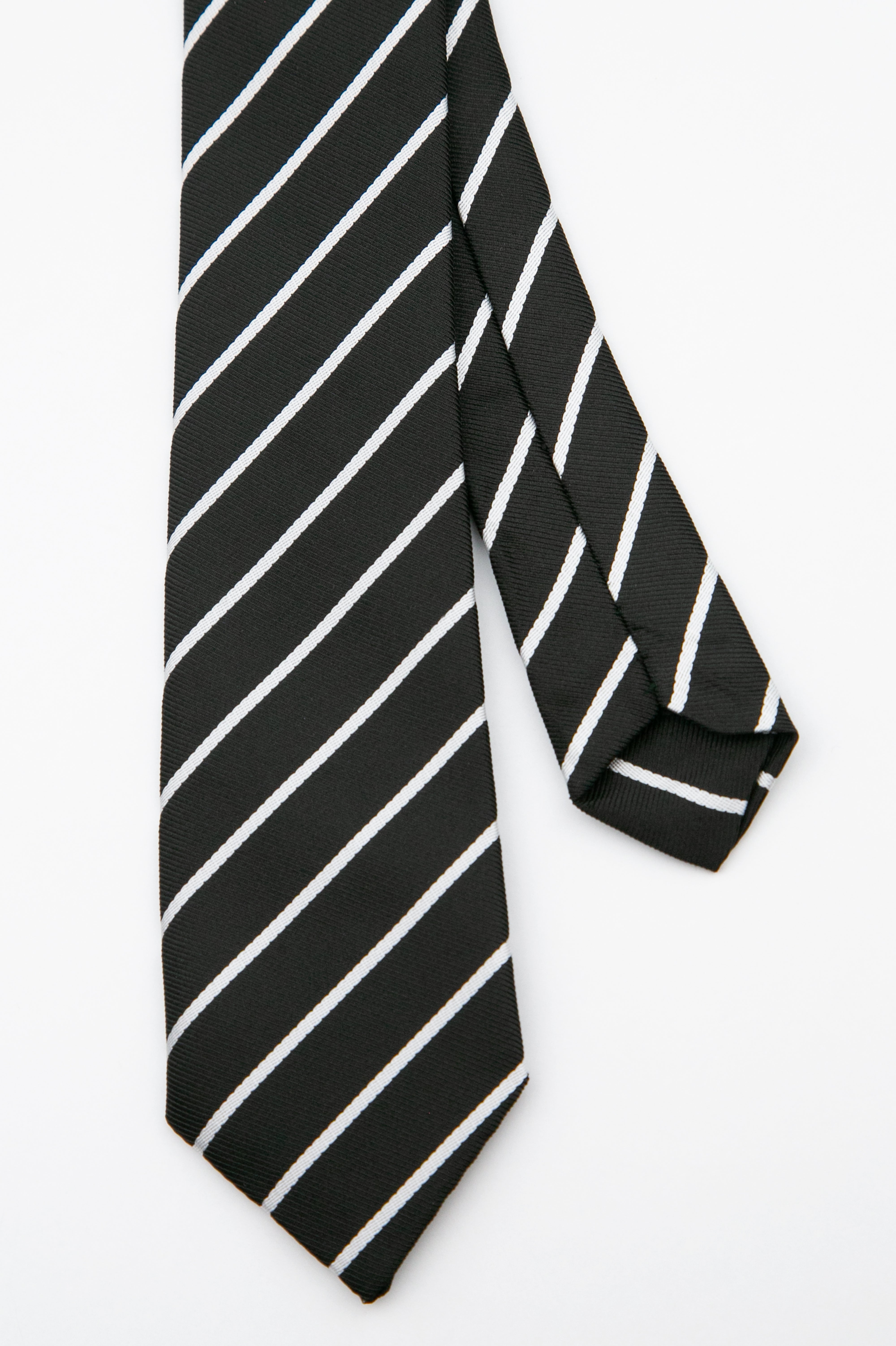 Boys’ Textured Striped Slim Tie & Pocket Square Set - Black