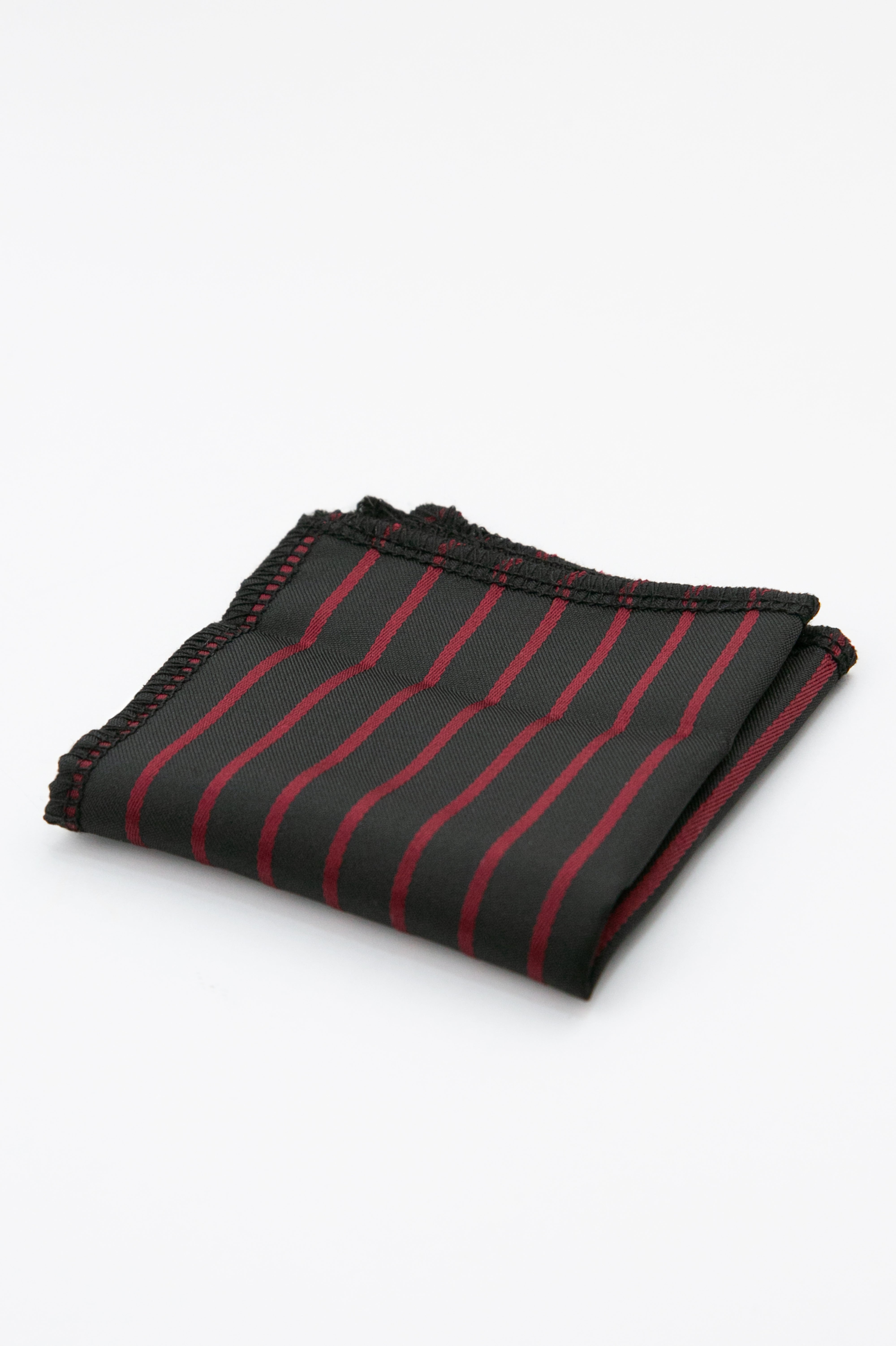 Boys’ Textured Striped Slim Tie & Pocket Square Set - Burgundy Hanky Picture