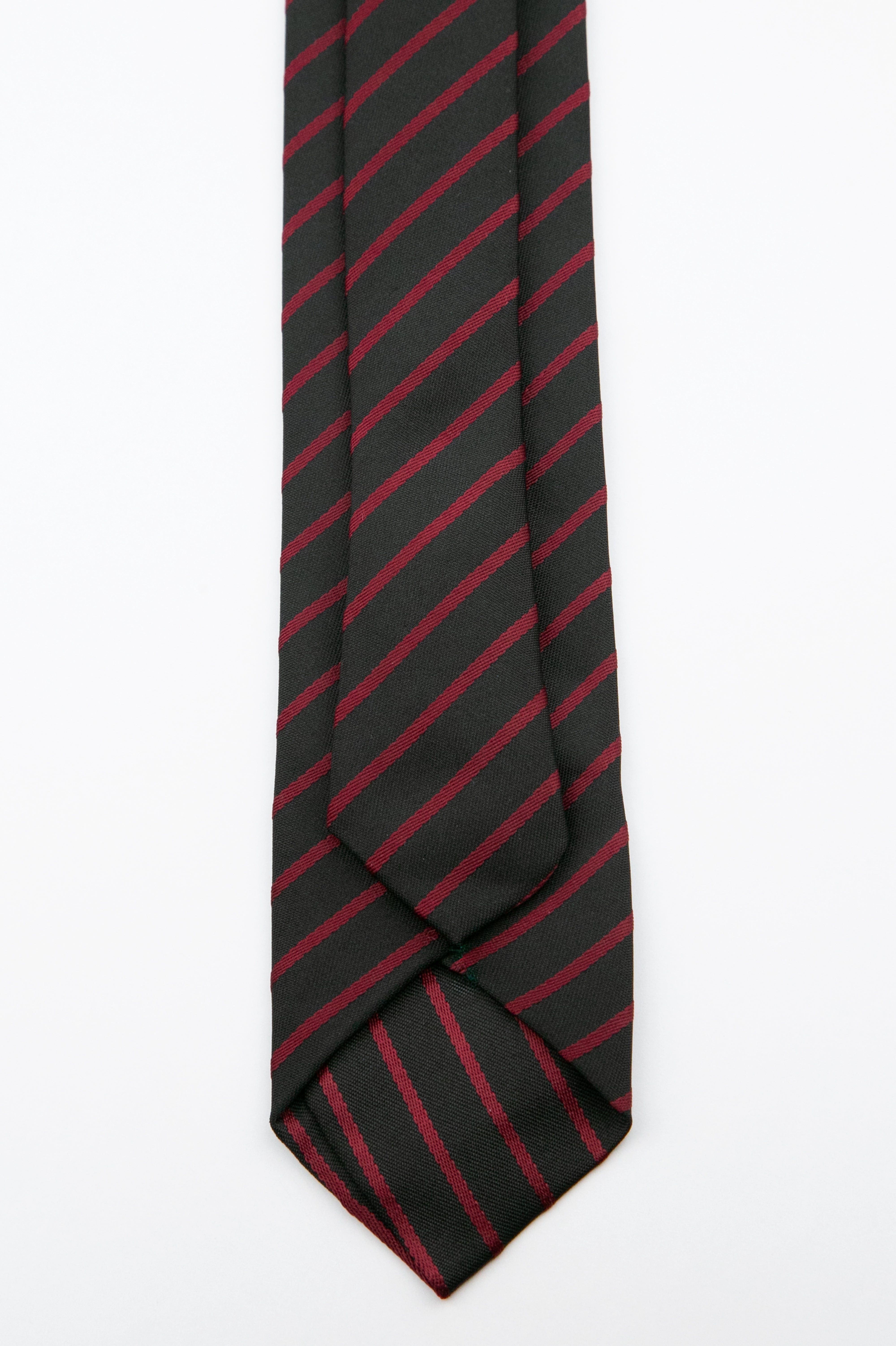 Boys’ Textured Striped Slim Tie & Pocket Square Set - Burgundy Back Picture