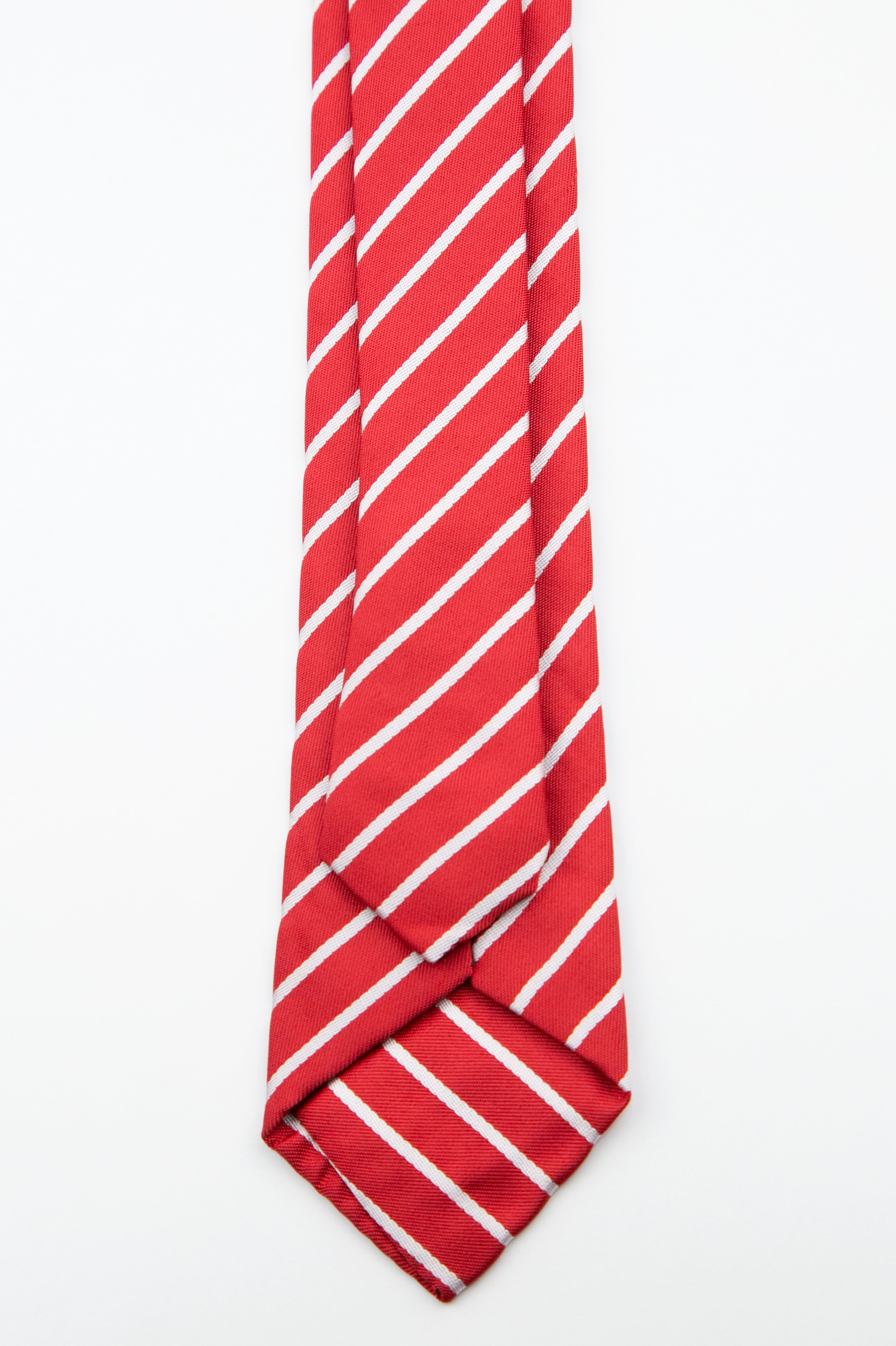 Boys’ Textured Striped Slim Tie & Pocket Square Set - Red Back Picture