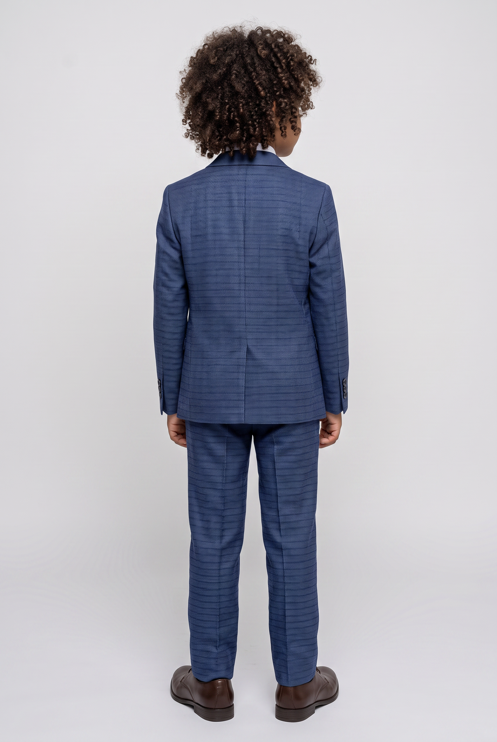 Traje de cuadros texturizado para niños - Joseph Blue - Azul