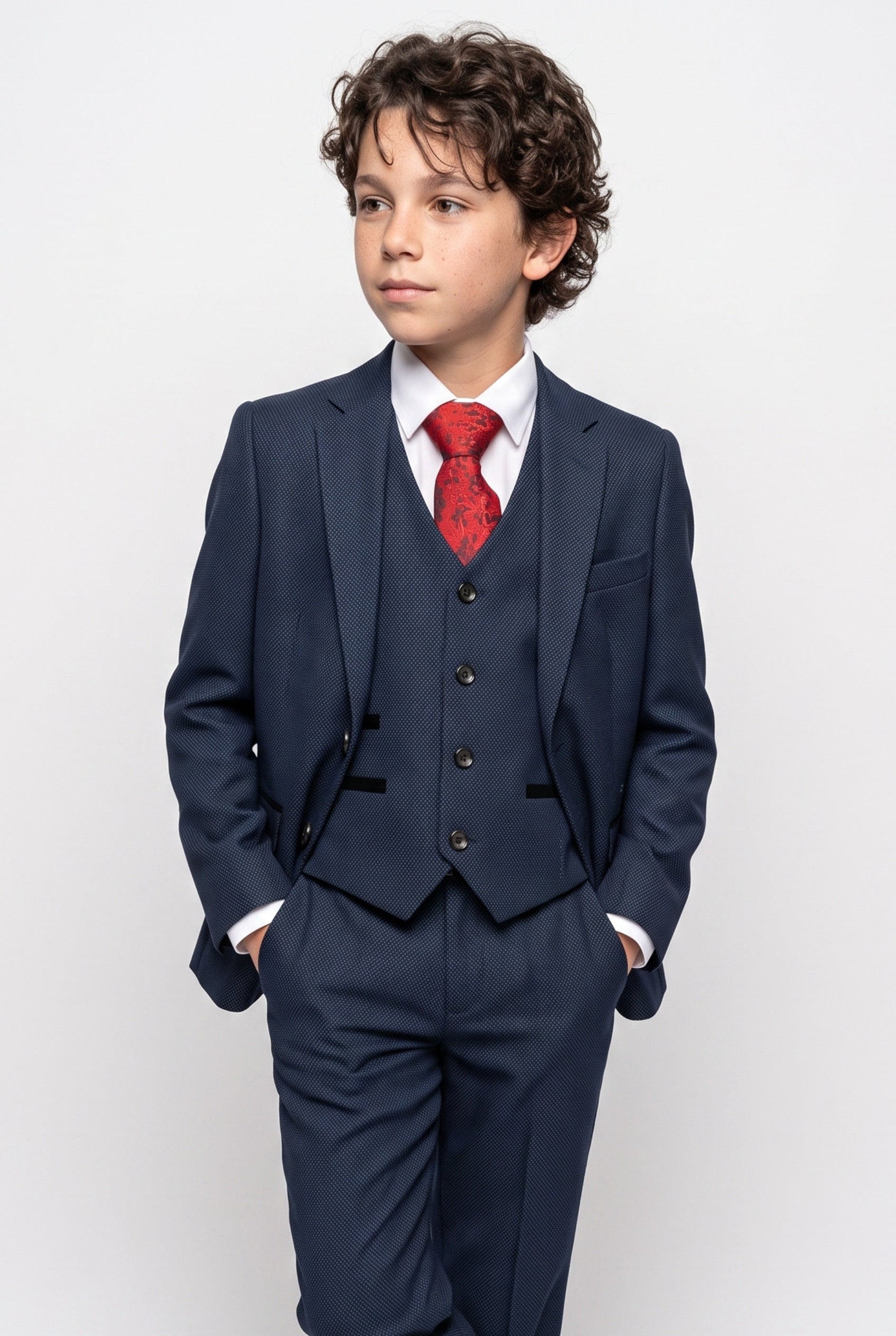 Jungen Strukturierter Formeller Marineanzug - ARTHUR - Marineblau