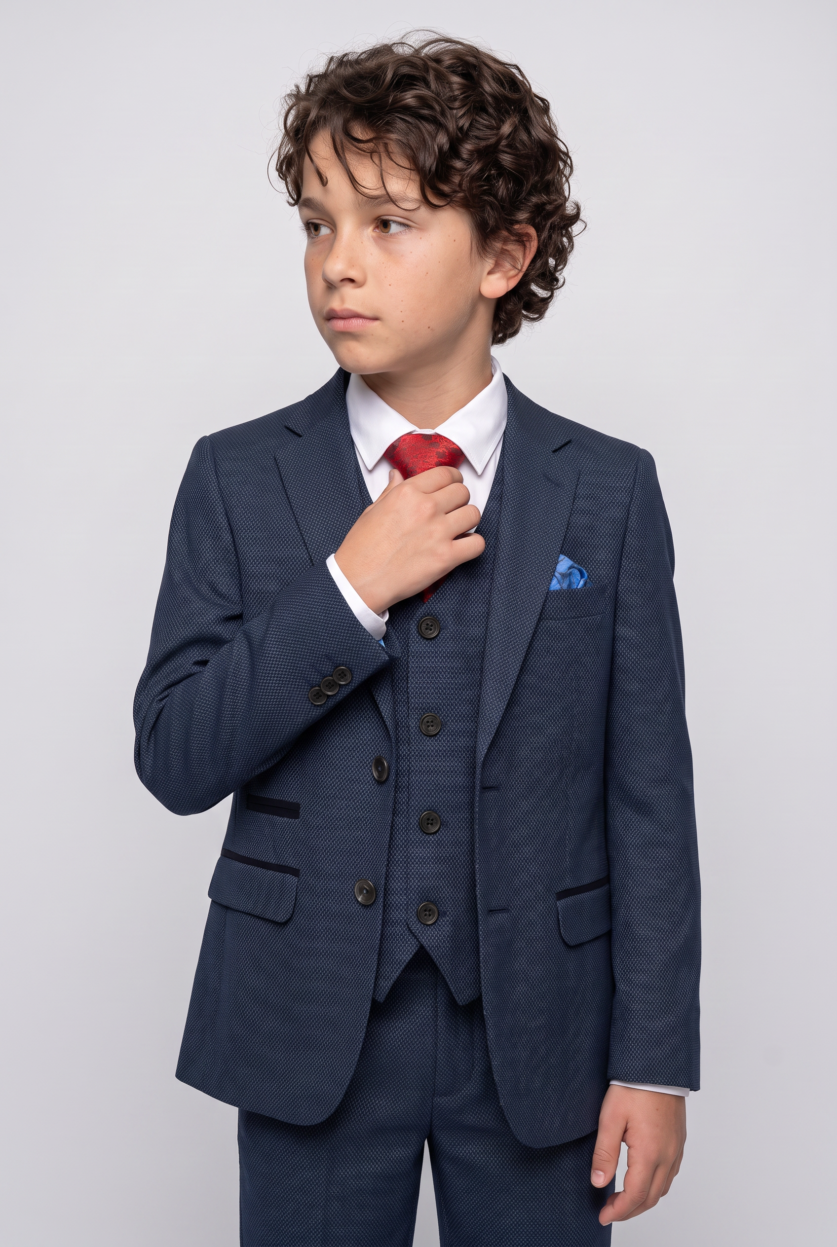 Jungen Strukturierter Formeller Marineanzug - ARTHUR - Marineblau