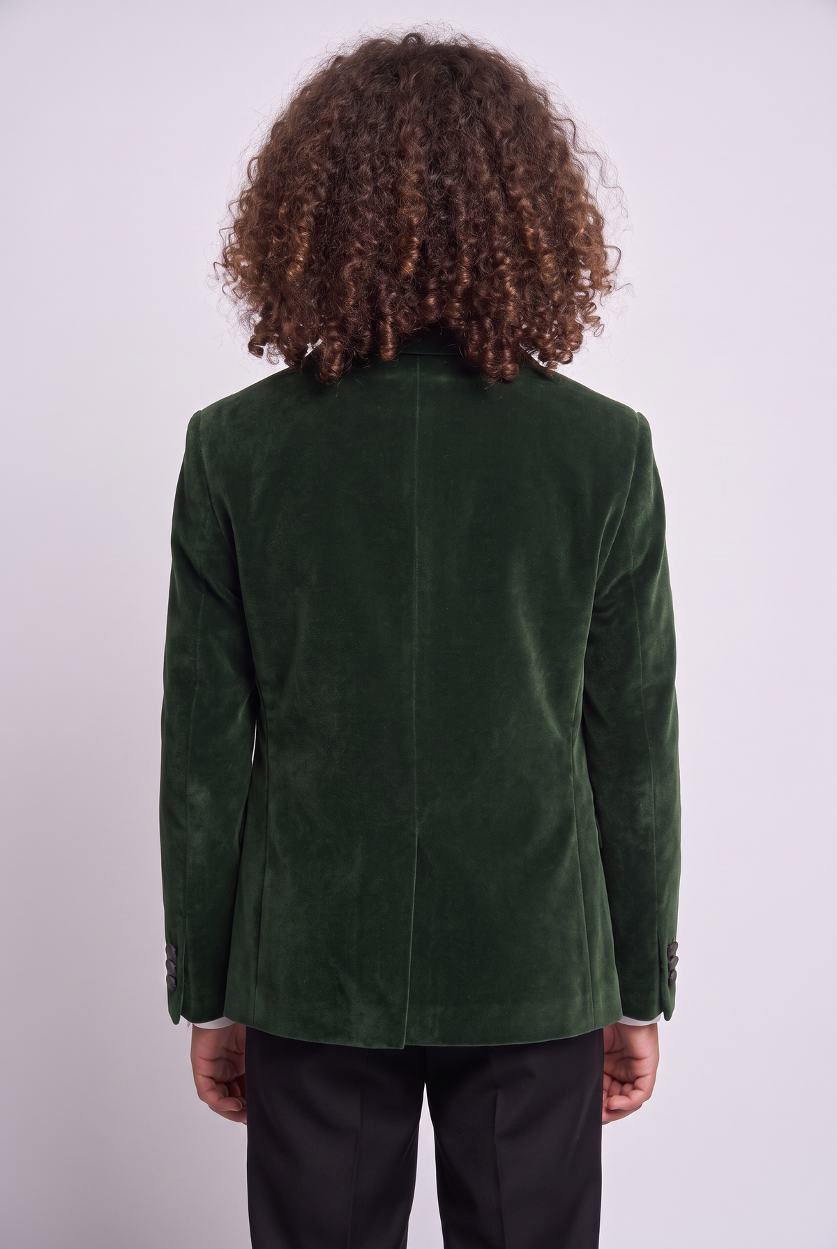 Blazer de terciopelo para niños con solapa de satén chaqueta de cena - Mayfair - Verde