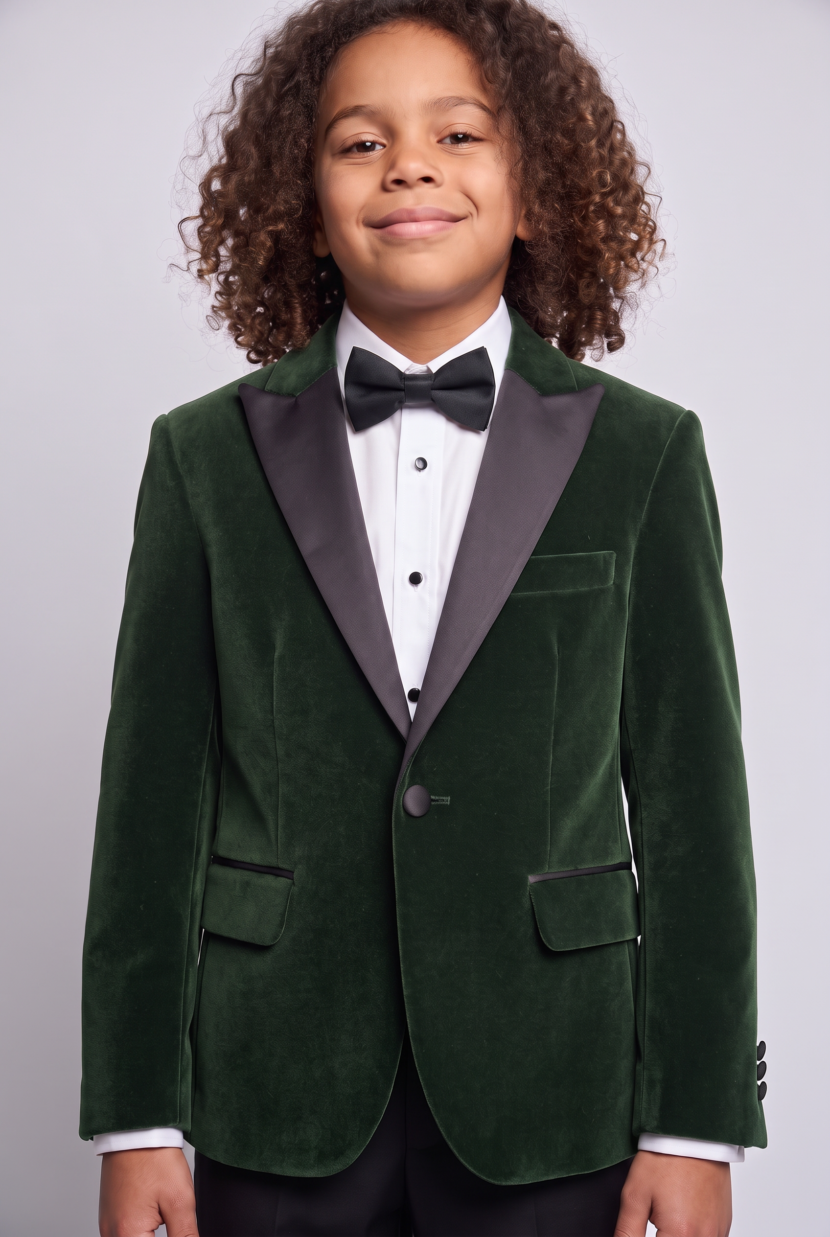 Boys Velvet Blazer Satin Lapel Dinner Jacket - Mayfair - Green
