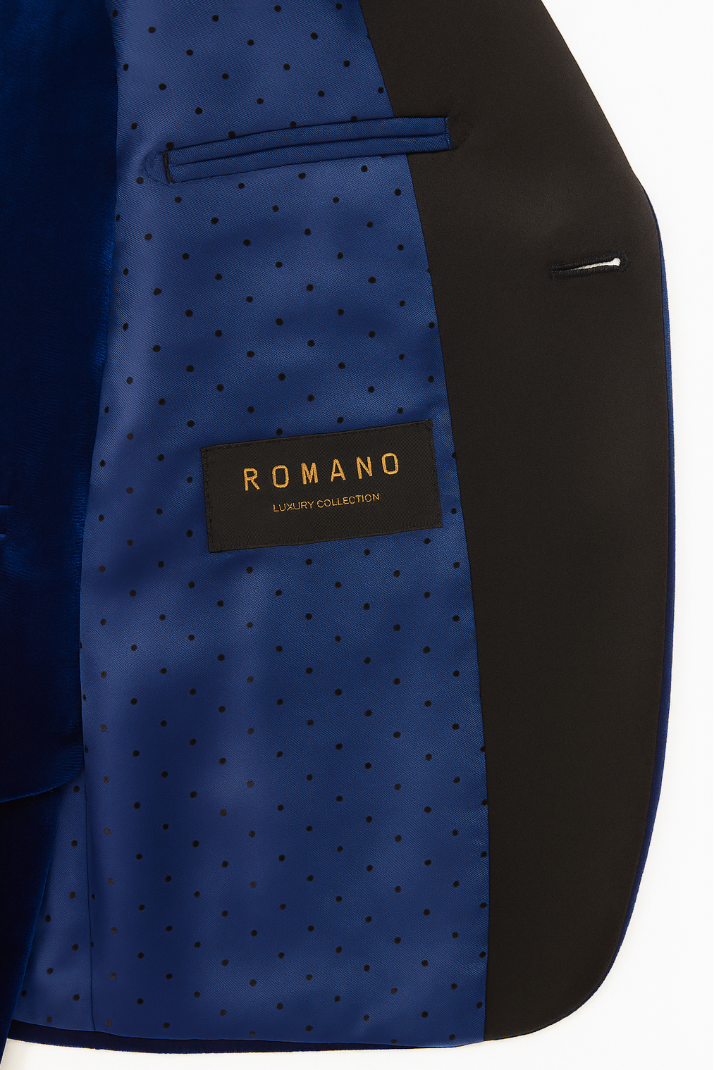 Boys' Velvet Suit with Satin Shawl Lapels - EC103 - Royal Blue Liining Picture