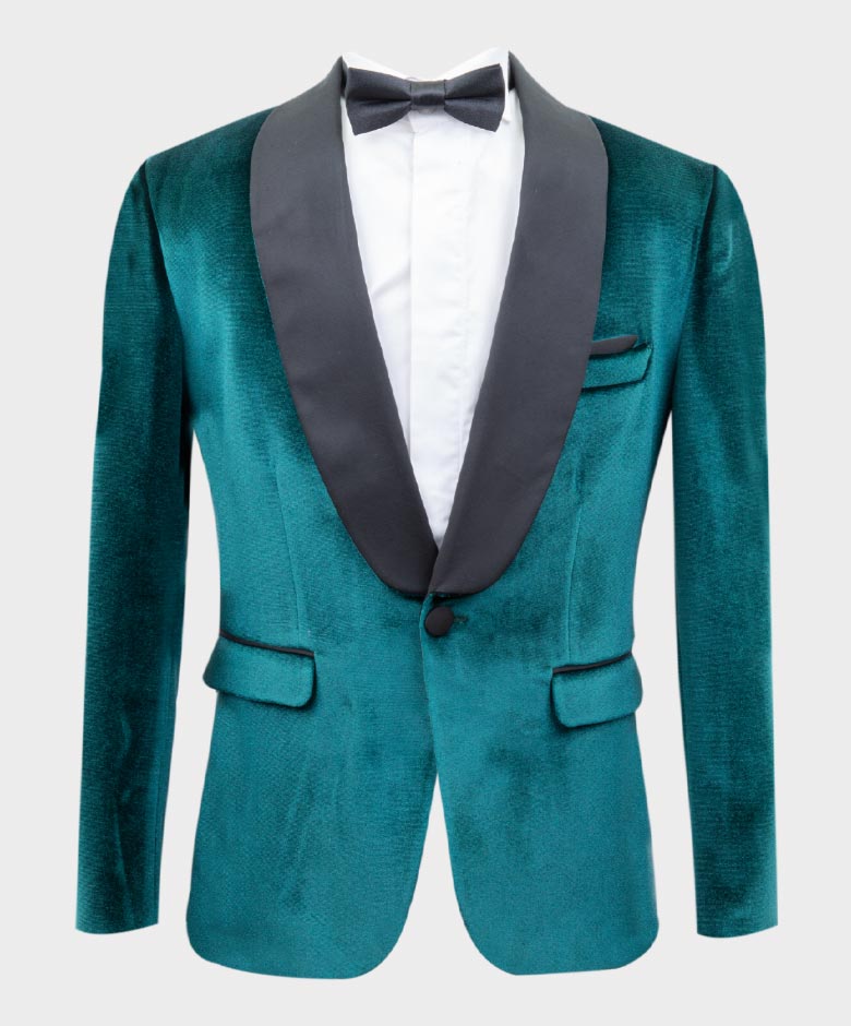 Ensemble de Blazer Tuxedo en Velours pour Garçons - KINGSMAN - Vert