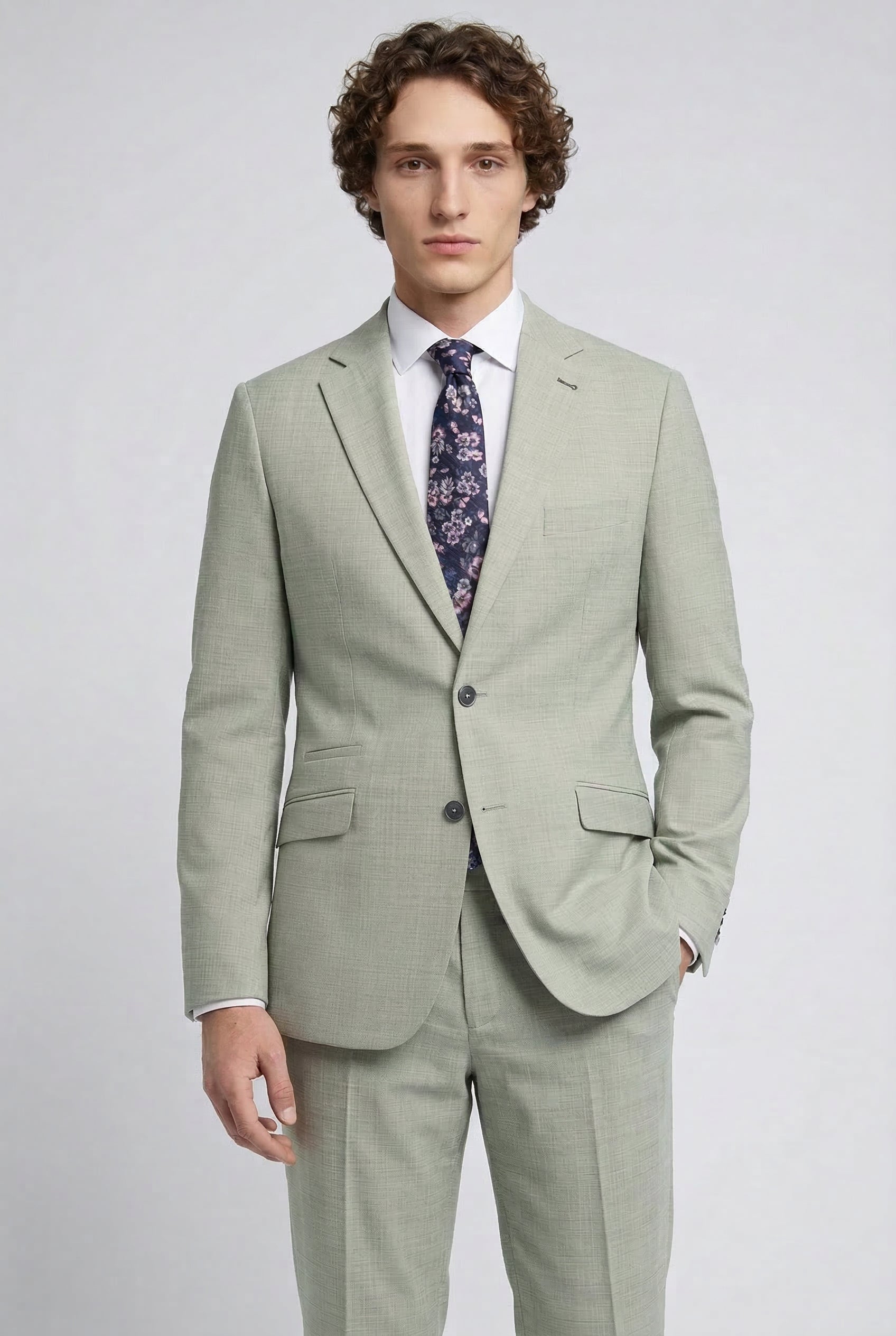 Camden 2-Piece Textured Prom Suit - Sage Green