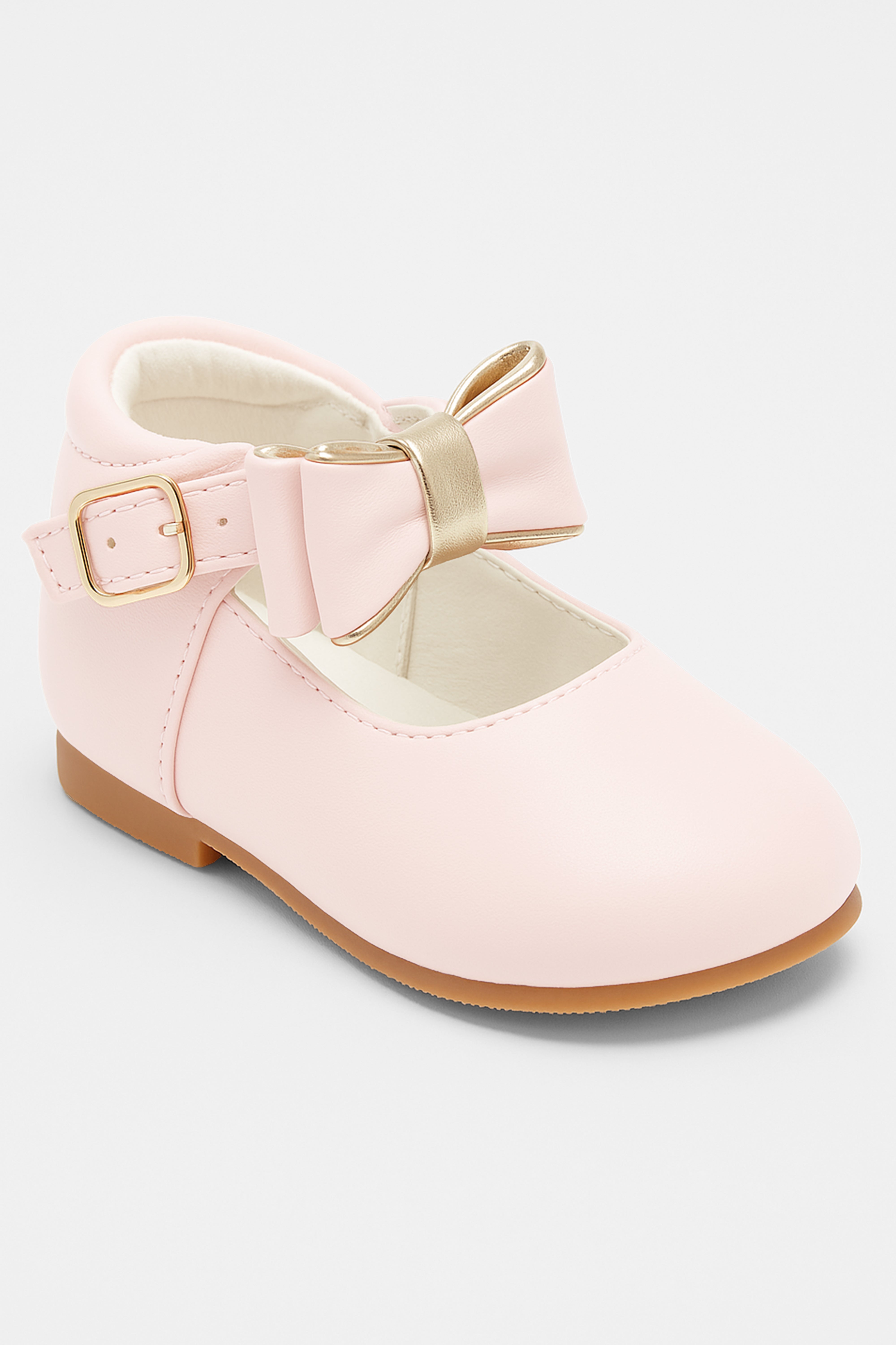 Chic Baby Girls Bow Buckle Shoes - SKY - Pink Model Picture