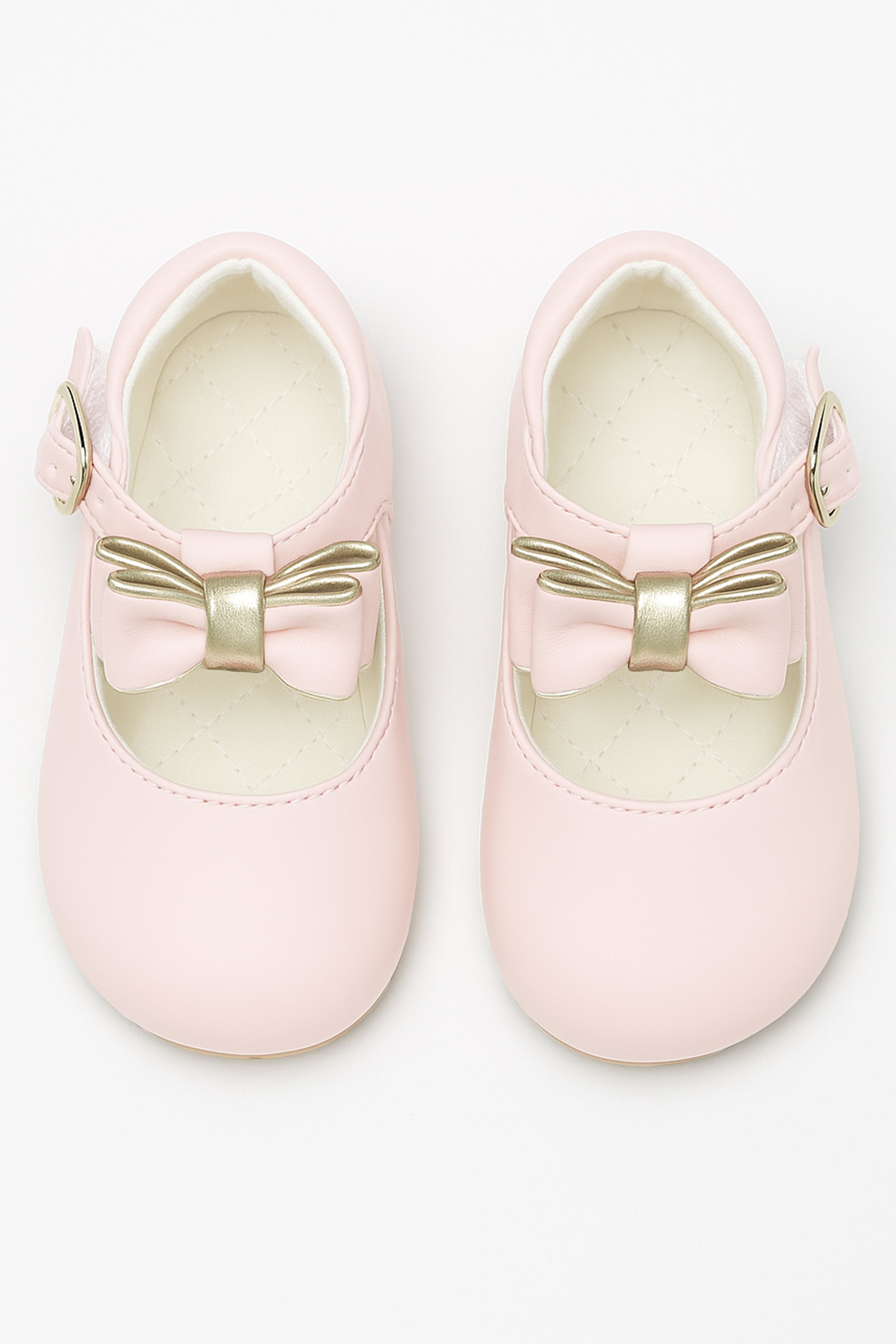 Chic Baby Girls Bow Buckle Shoes - SKY - Pink Front Picture