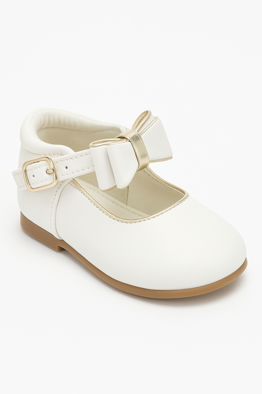 Chic Baby Girls Bow Buckle Shoes - SKY - White