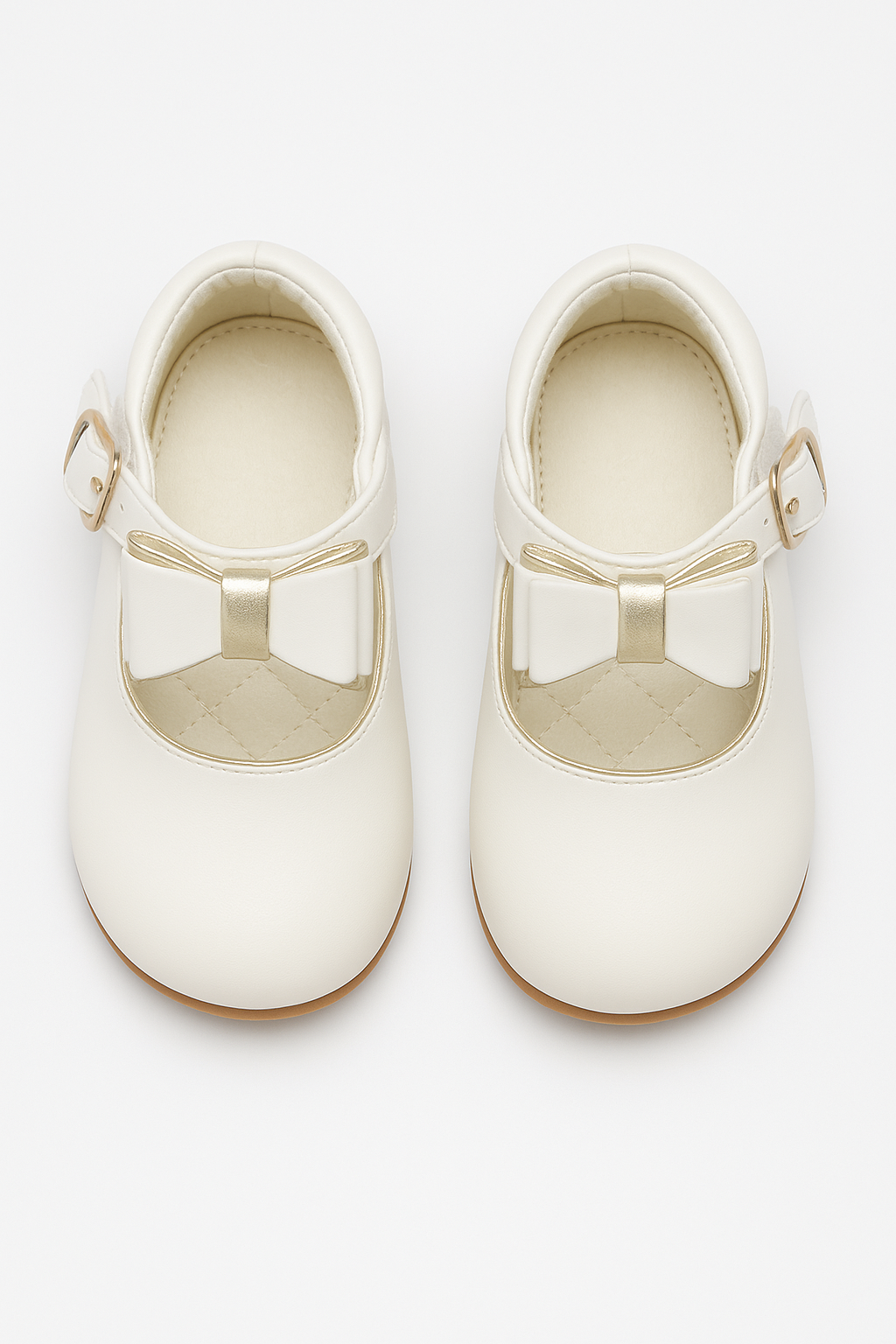 Chic Baby Girls Bow Buckle Shoes - SKY - White