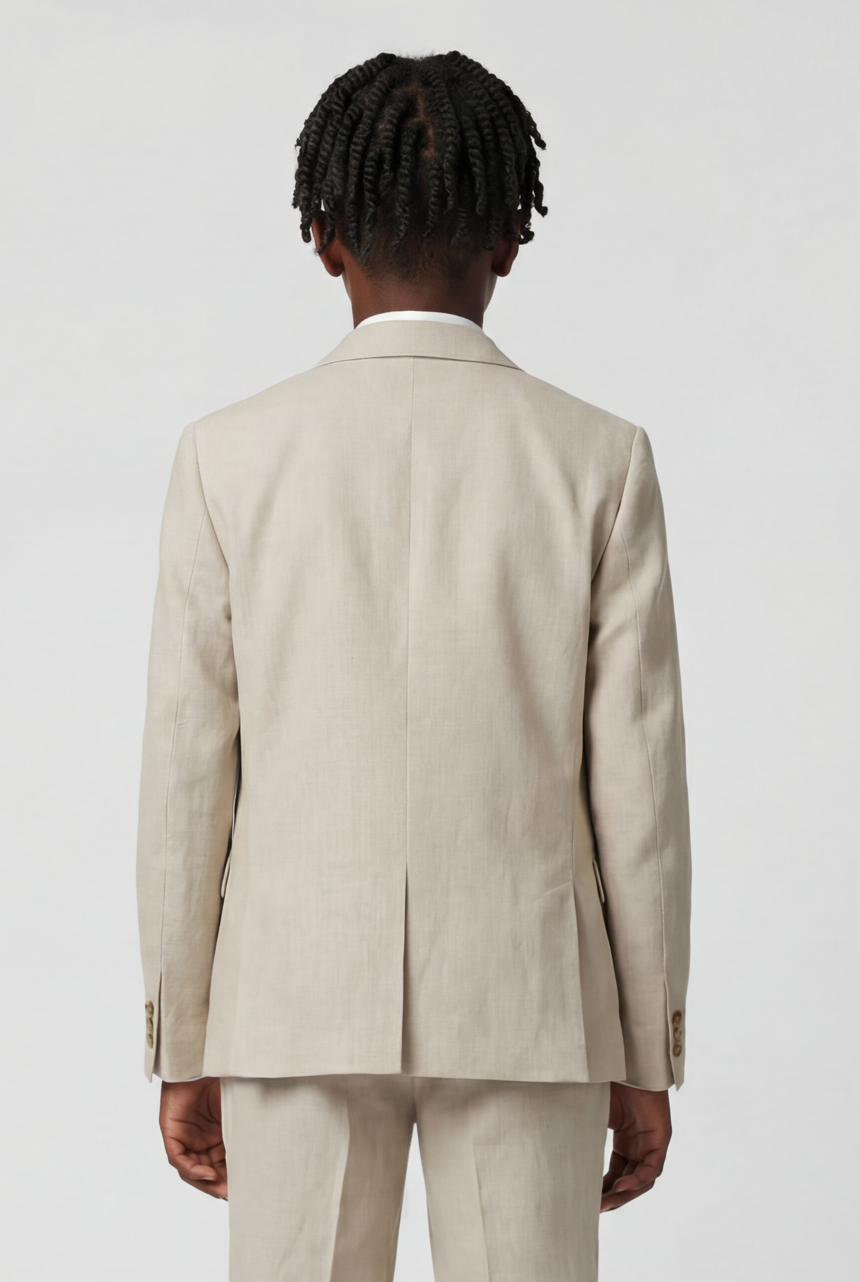 5-teiliger formeller Ballanzug für Jungen mit zweireihiger Weste - Beige