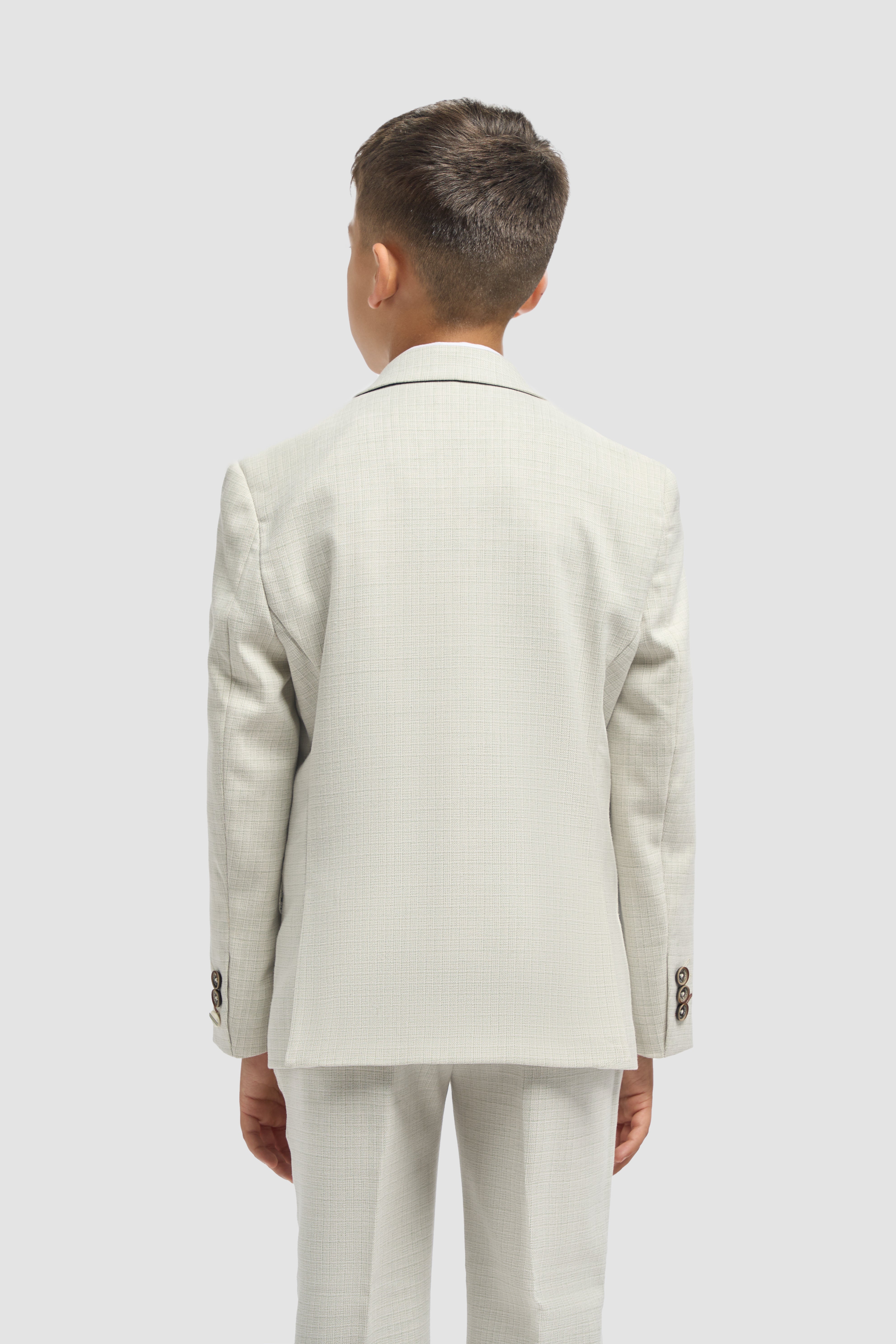 Father & Son Matching Textured 3-Piece Suit Set - Tropez Sage