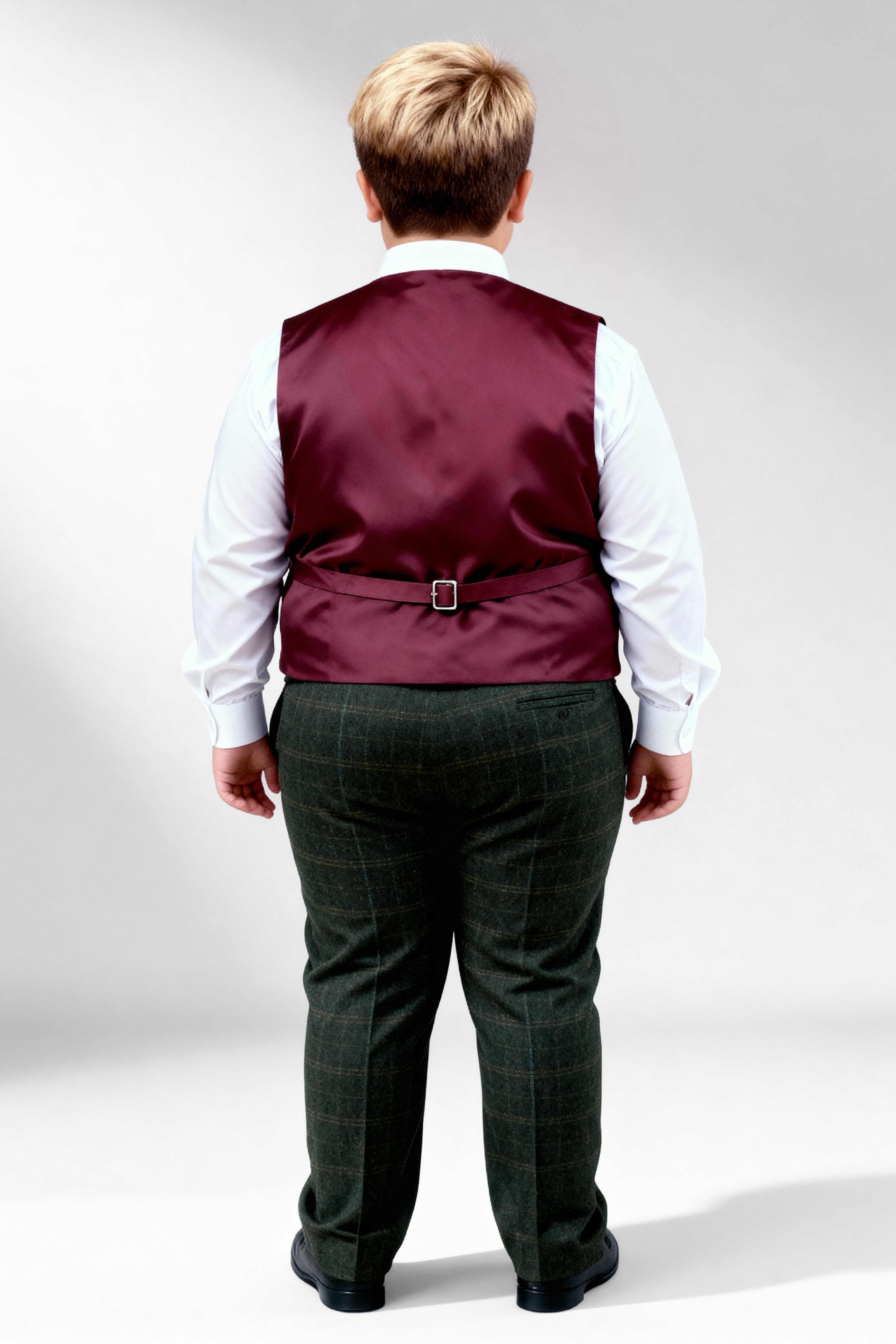 Herren- & Jungen-Karo-Tweed-Anzug 3-teiliger Vater-Sohn-Bundle | Sirri