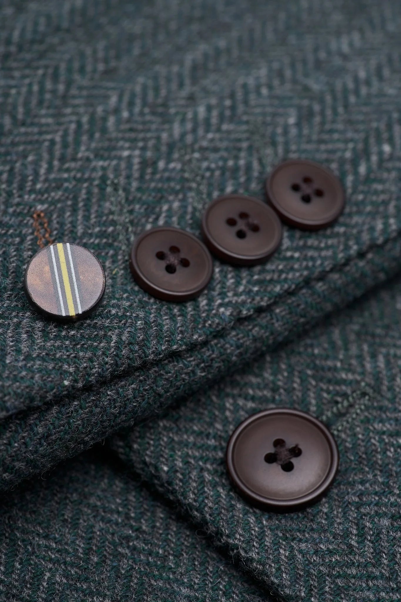 Conjunto de Traje de 3 Piezas de Lana con Espiga a Juego para Padre e Hijo - Thomas - Verde Lujoso