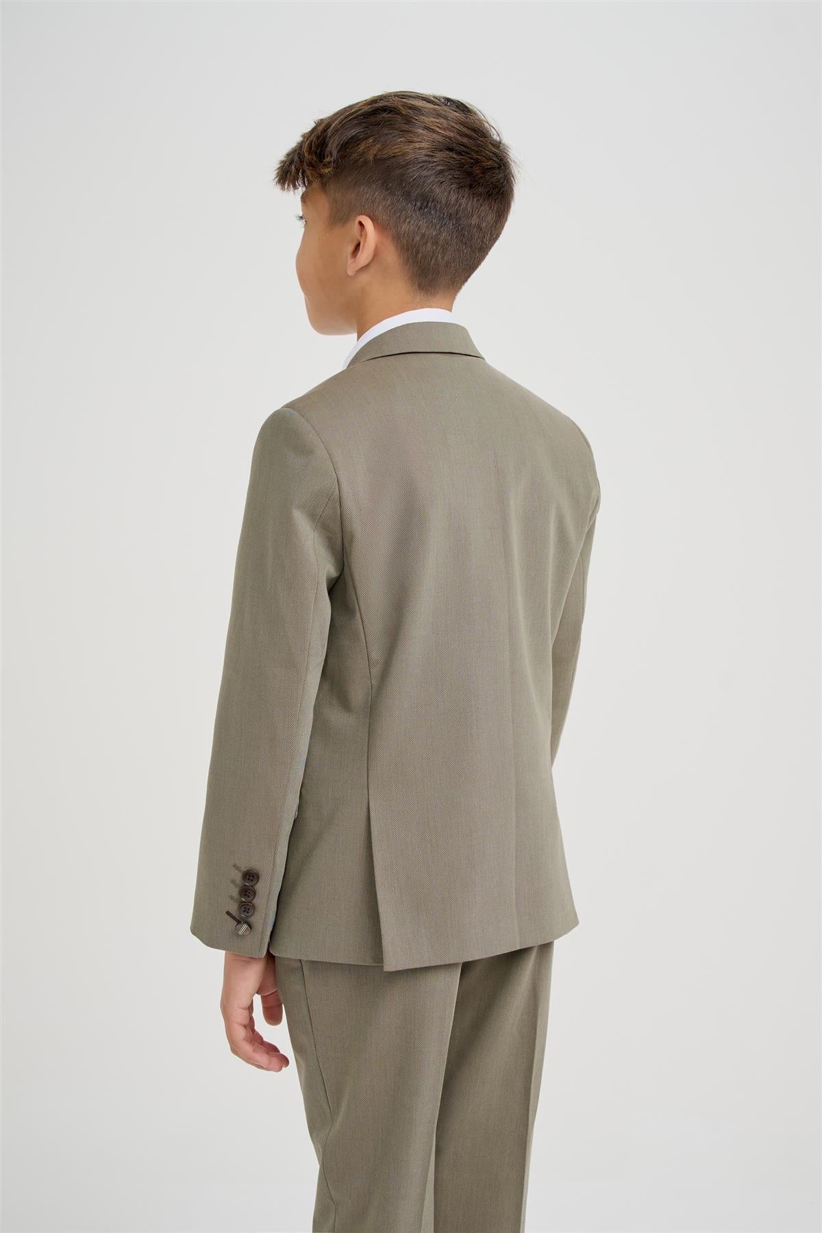 Completo coordinato padre e figlio in twill iridescente a 3 pezzi - Donatella - Verde Salvia