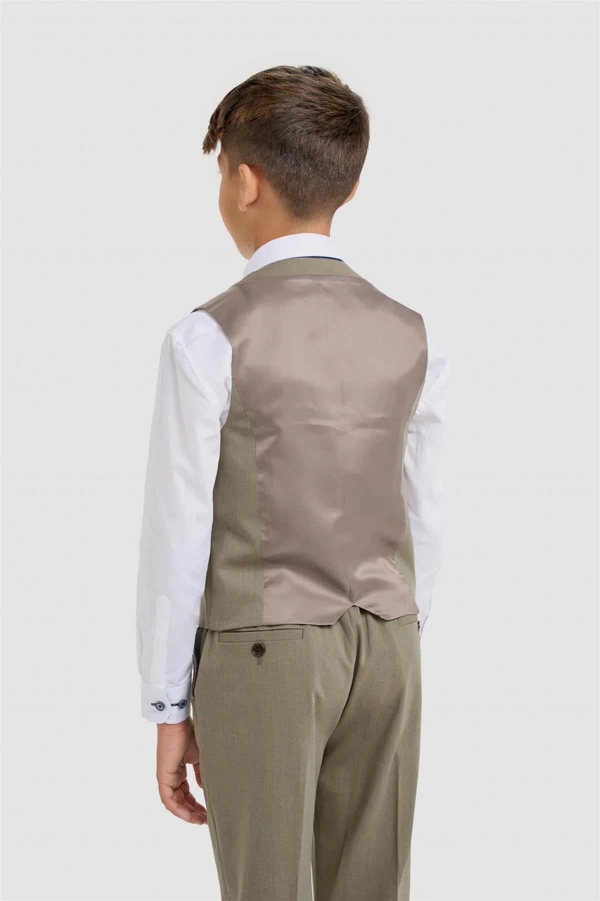Completo coordinato padre e figlio in twill iridescente a 3 pezzi - Donatella - Verde Salvia