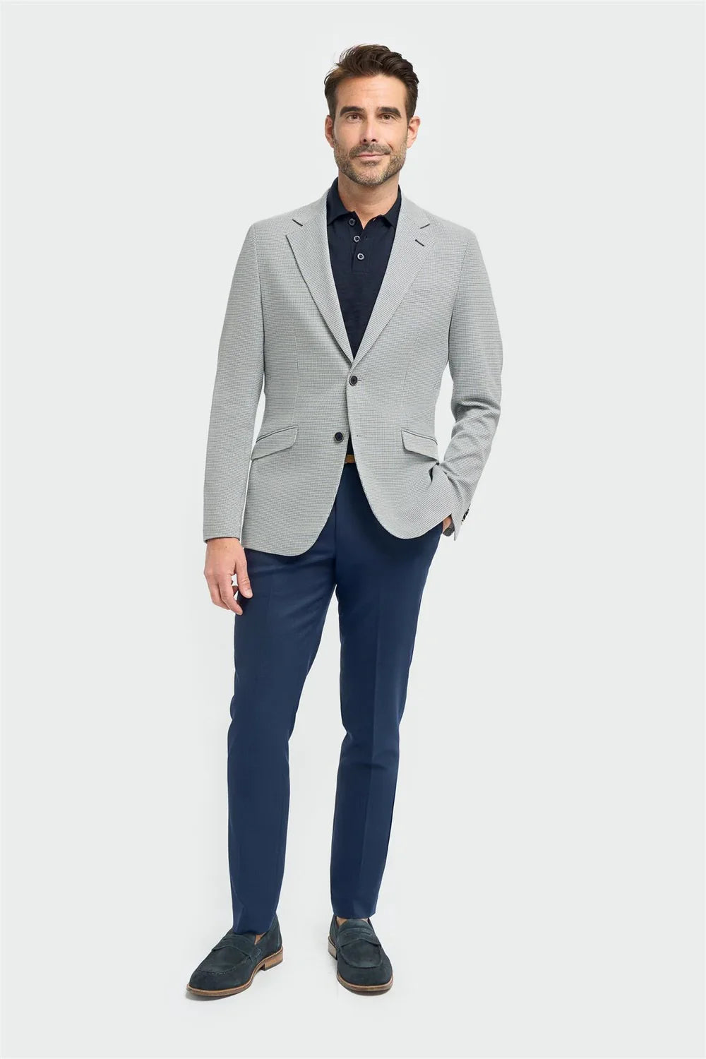 Blazer a quadretti Puppytooth coordinato padre e figlio - Blu