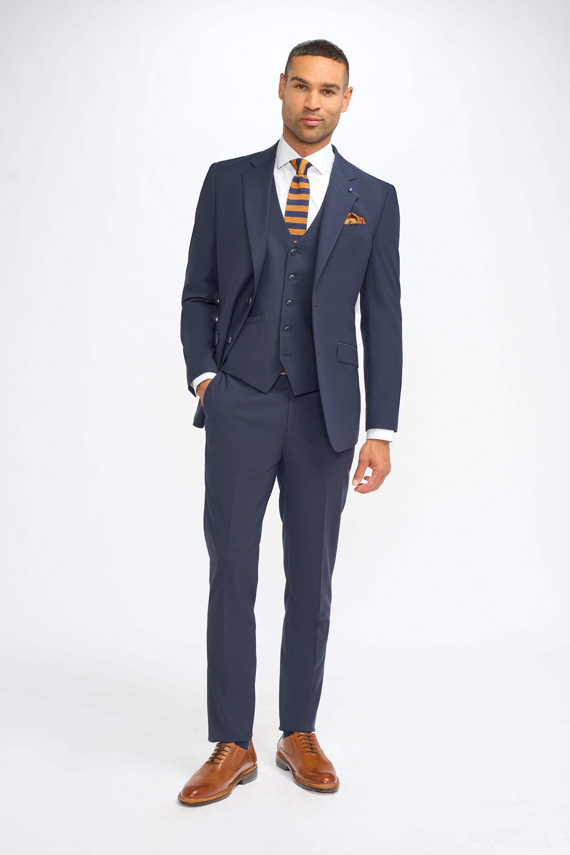Father & Son Matching Slim Fit 3-Piece Suit Set - Malibu Navy