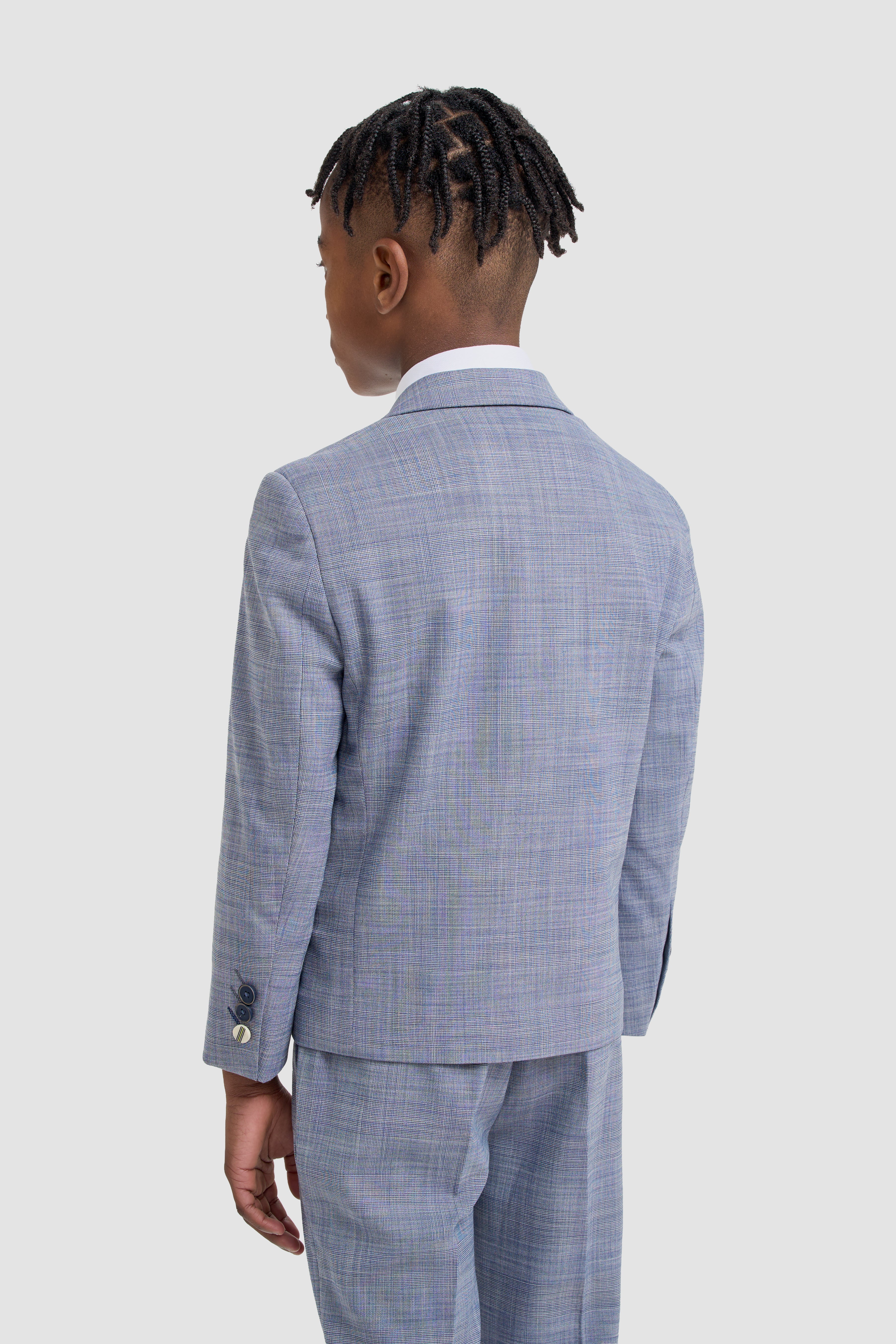 Conjunto de Traje Texturizado de 3 Piezas a Juego para Padre e Hijo - Camden Azul