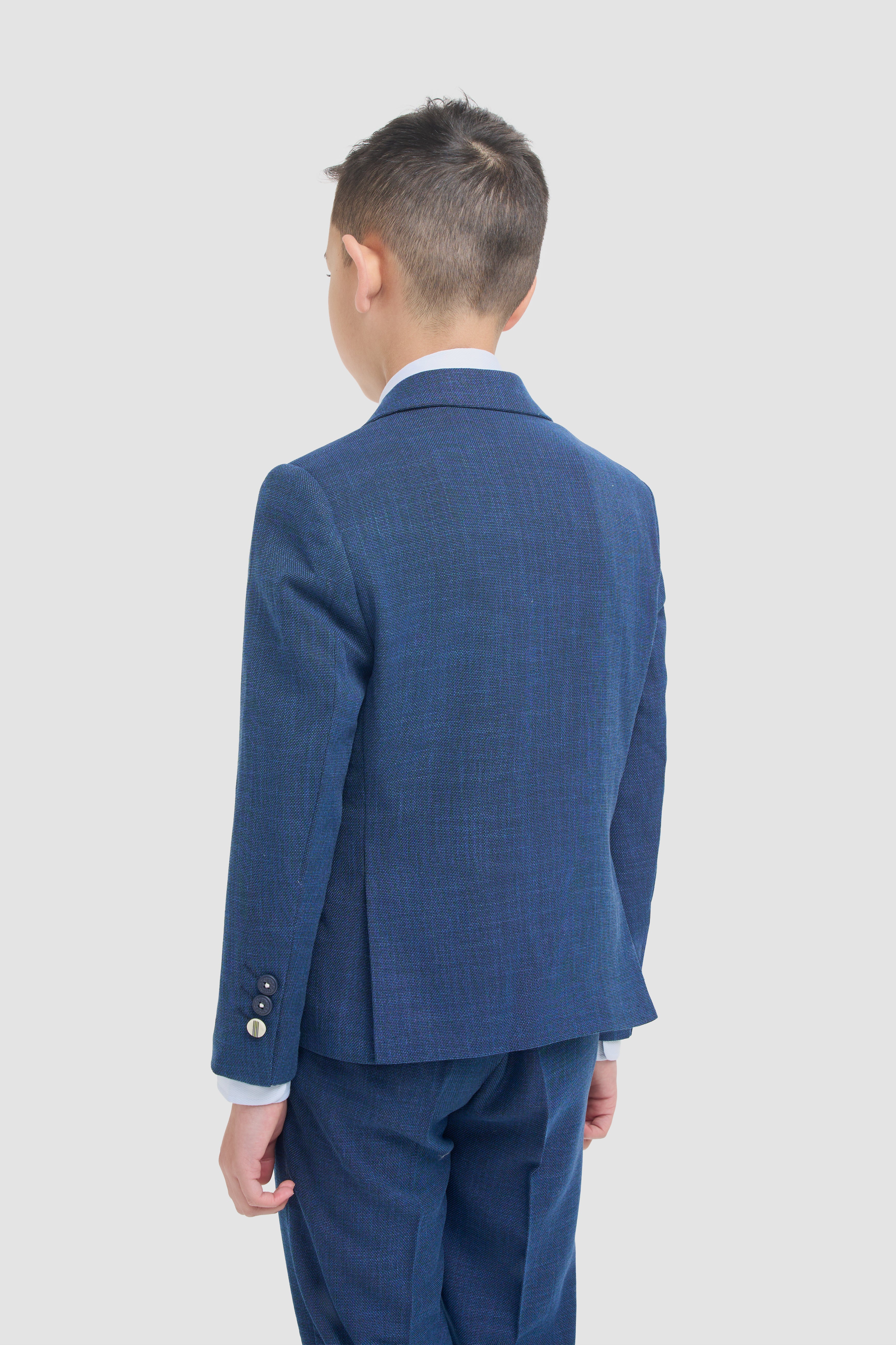 Conjunto de Traje Texturizado de 3 Piezas a Juego para Padre e Hijo - Miami - Azul